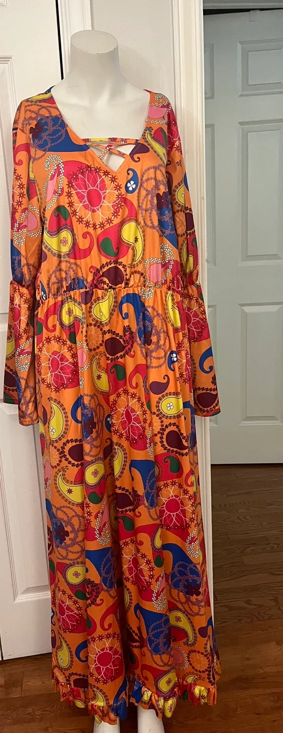 Morph  Orange Paisley Maxi Dress XXL image indicator(9)
