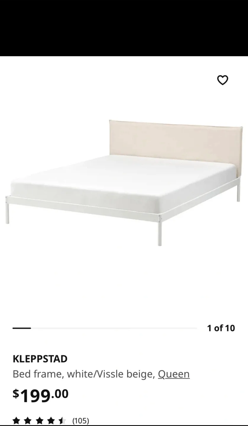 IKEA Morgedal Mattress and Kleppstad Queen Bed image indicator(2)