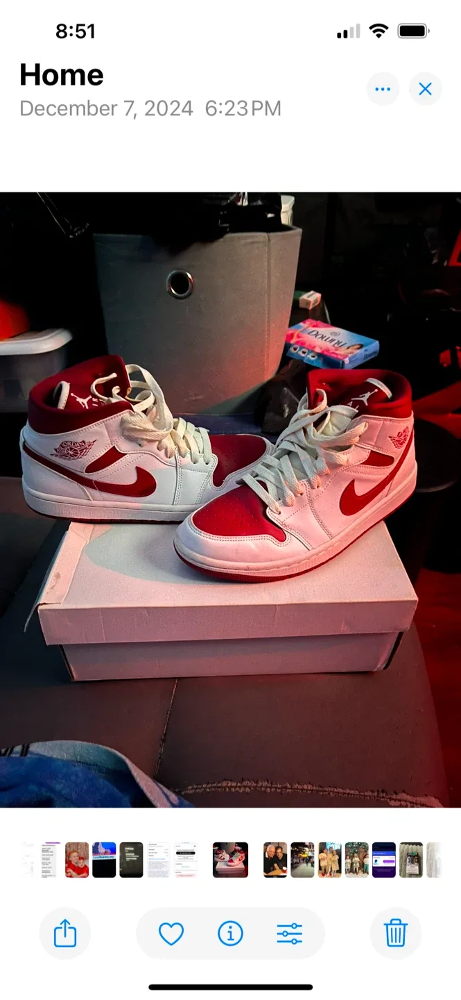 Air Jordan 1 Mid White/Red with Box image indicator(5)