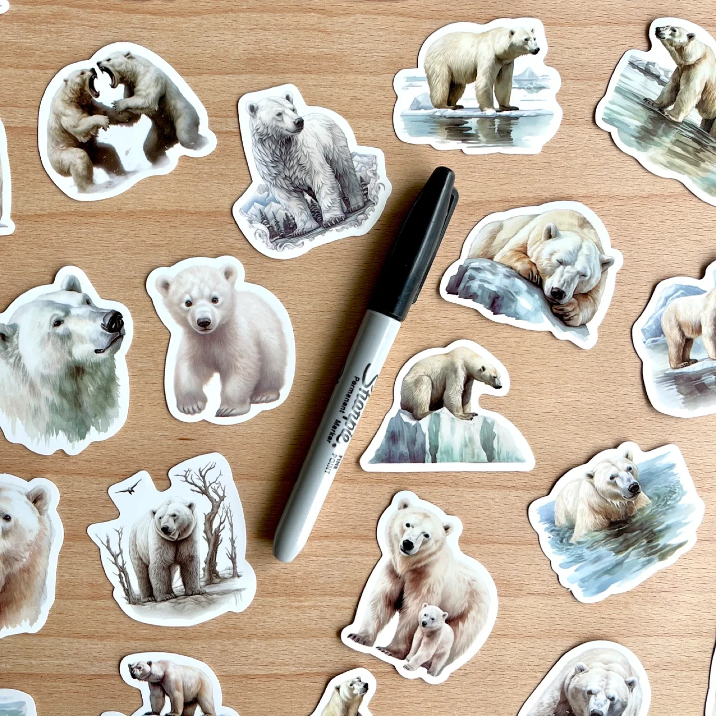 Pack of 50 Cute Polar Bear Stickers image indicator(7)