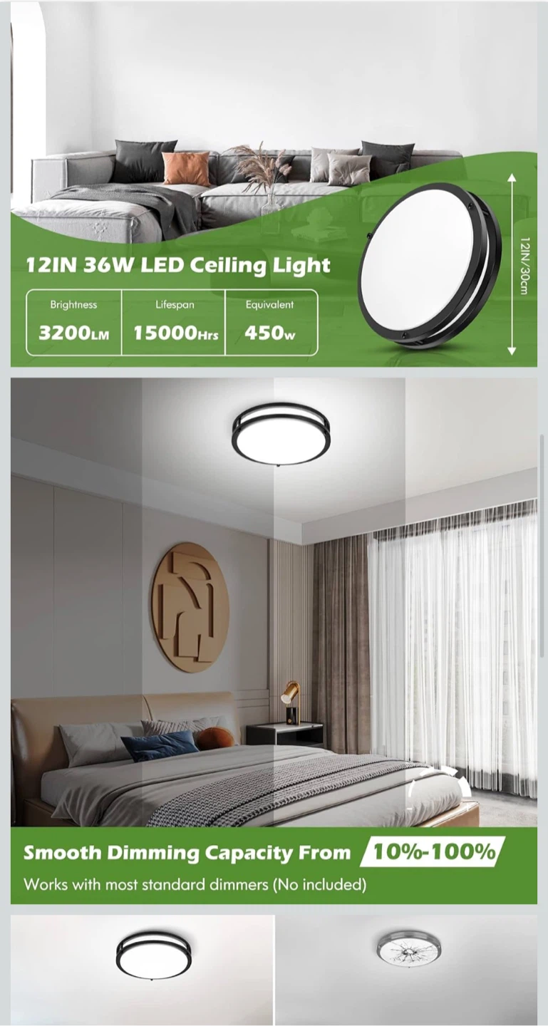 12IN 36W LED Ceiling Light - photo 4