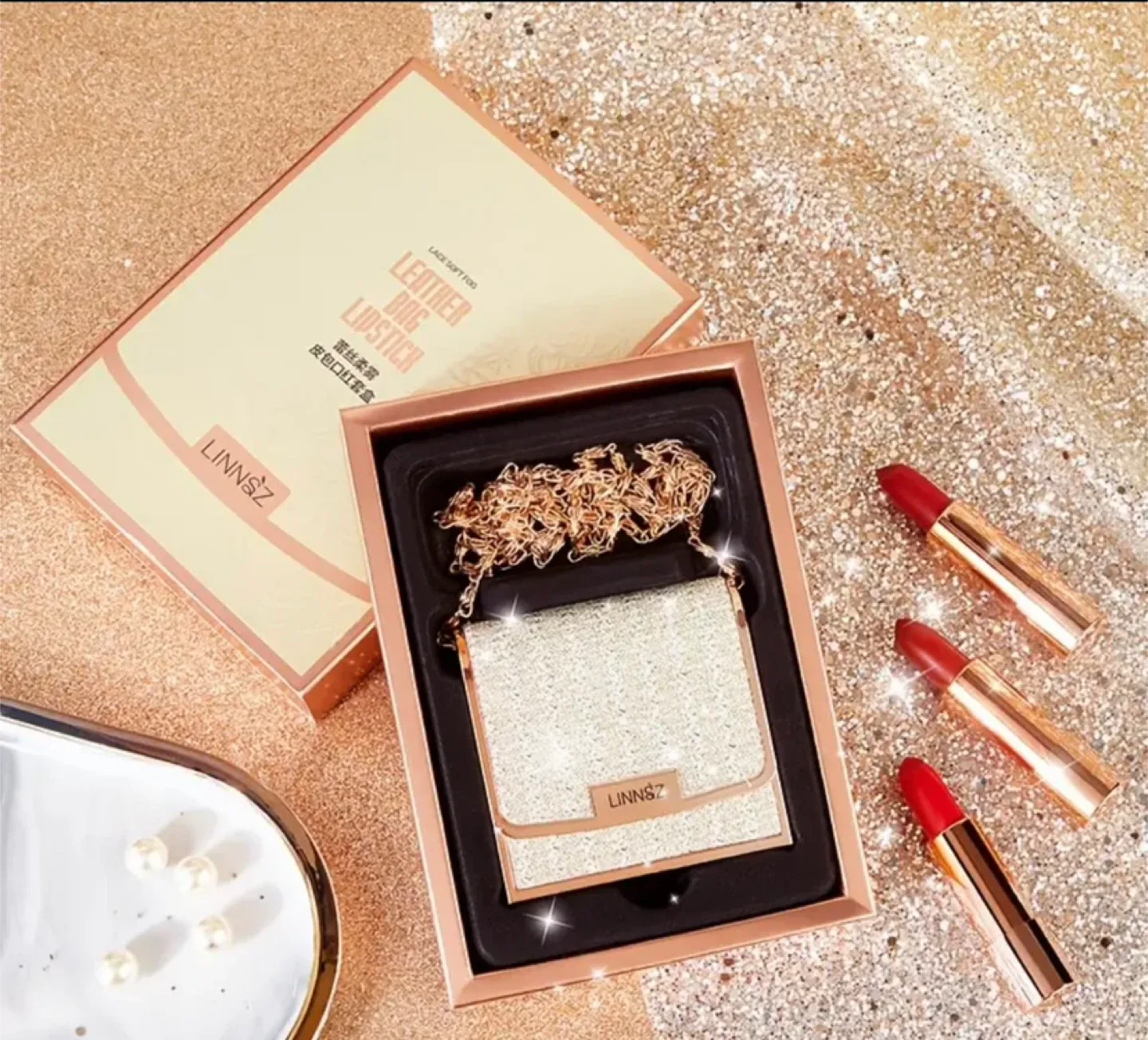 LINN&Z Lipstick Set with Mini Bag image indicator(2)