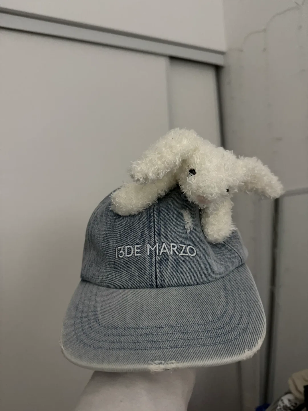 13DE MARZO Denim Cap with Bunny