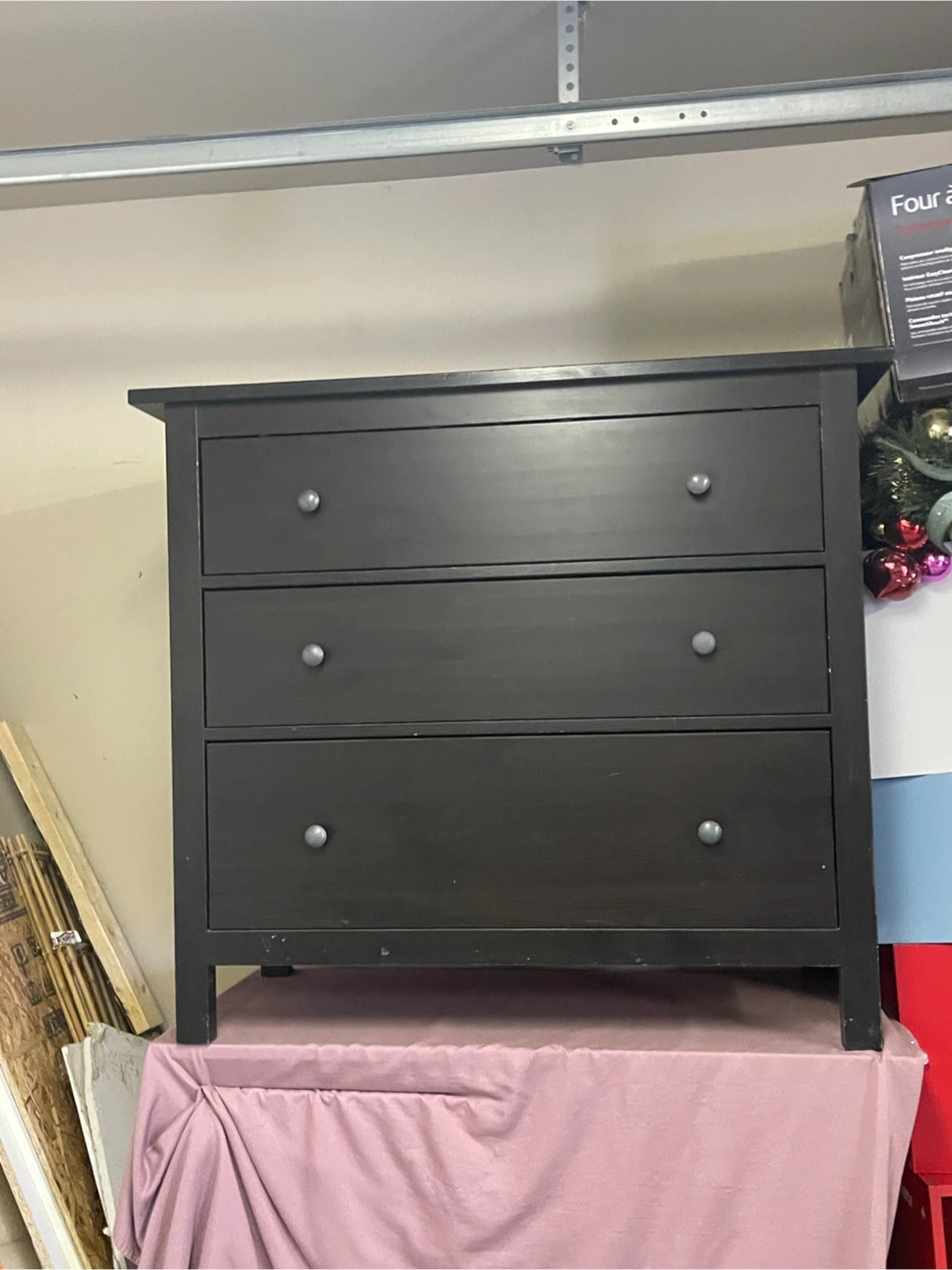 IKEA Hemnes Black-Brown 3-Drawer Dresser