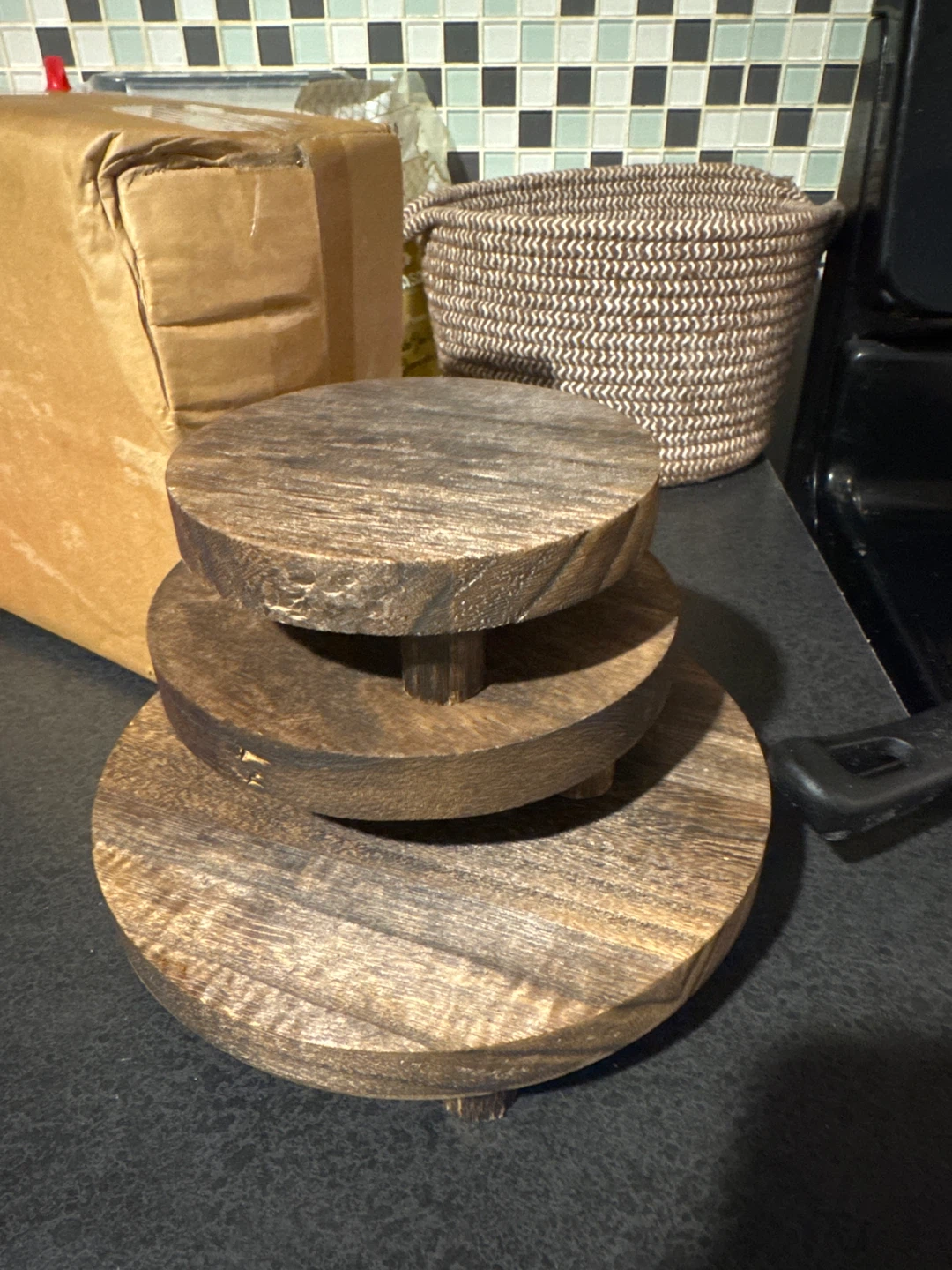 Rustic Wooden Display Rack, 3pcs Set