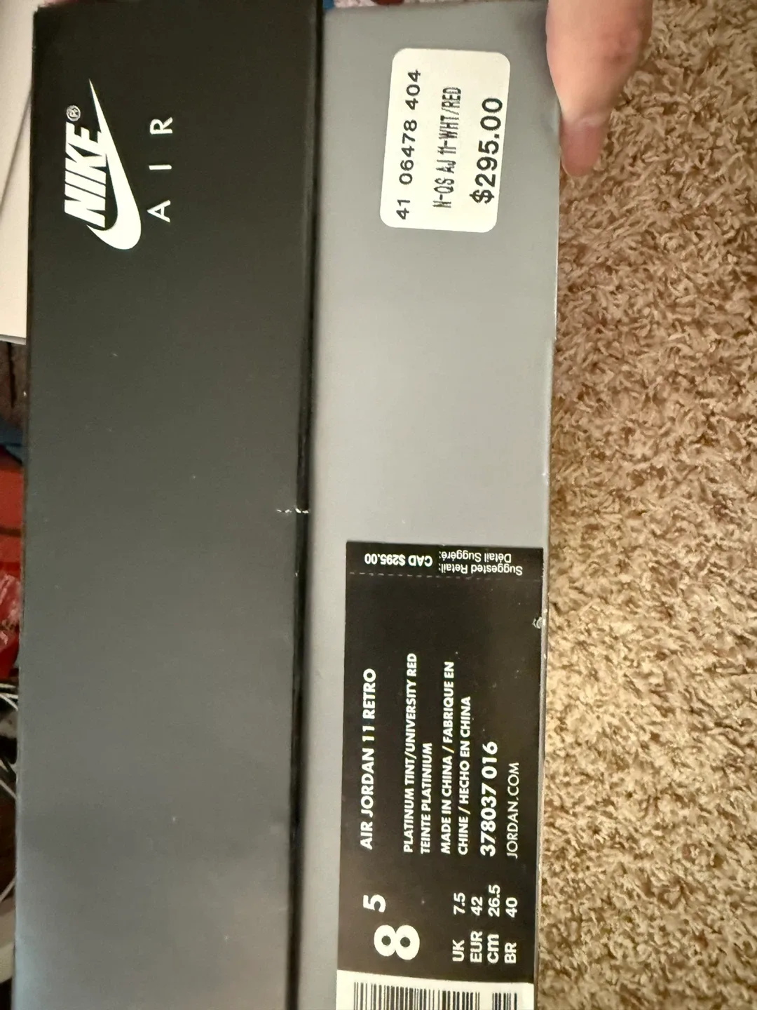 Air Jordan 11 Retro Platinum Tint University Red Size 8.5 image indicator(2)