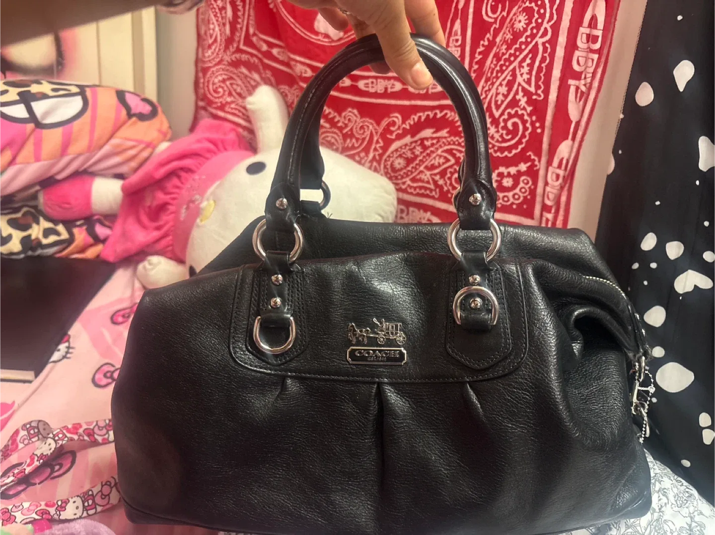 Coach Black Leather Satchel