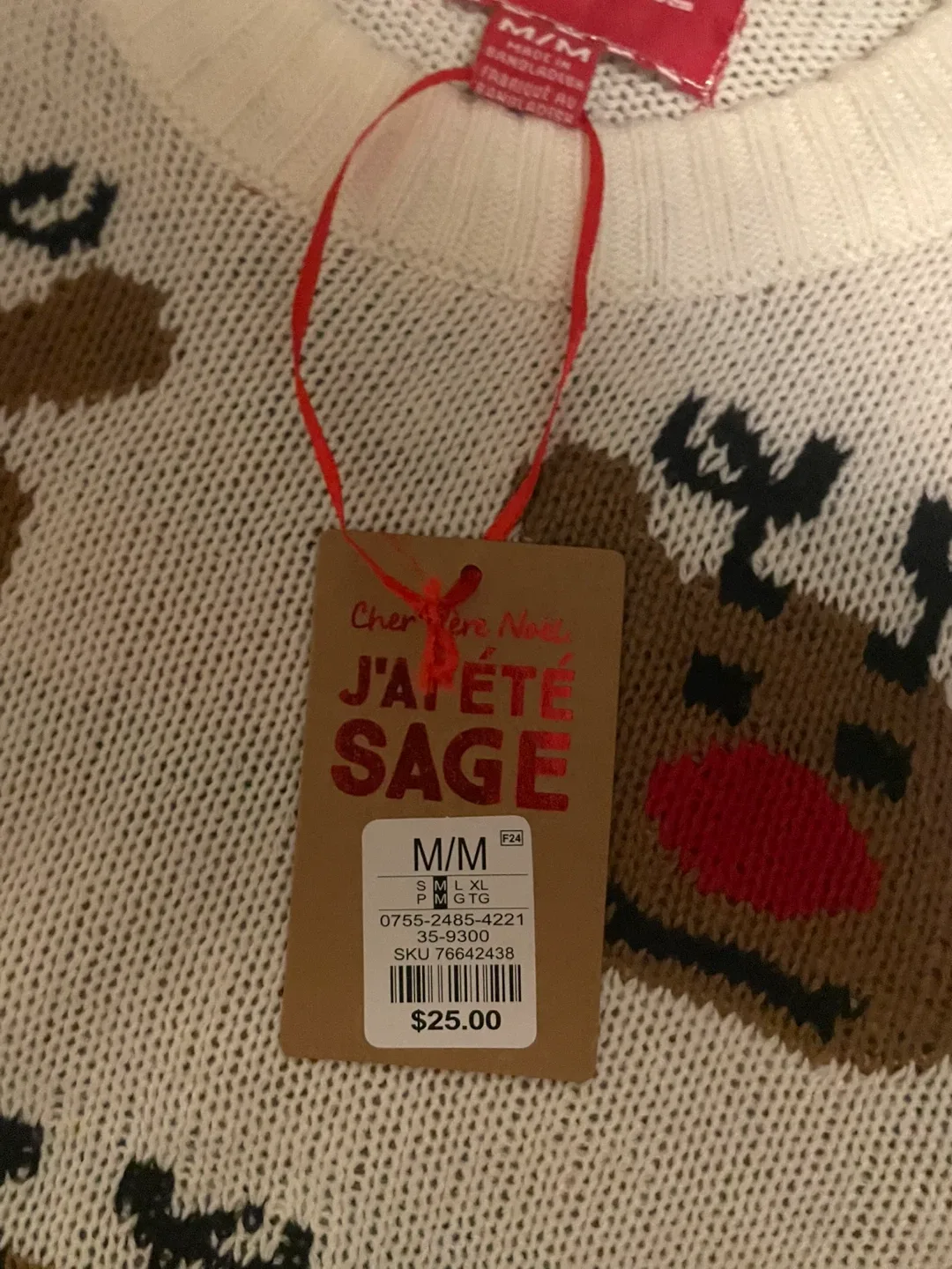 White  Reindeer ugly Christmas Sweater image indicator(3)