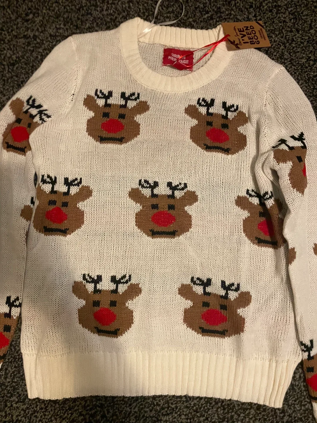 White  Reindeer ugly Christmas Sweater image indicator(2)
