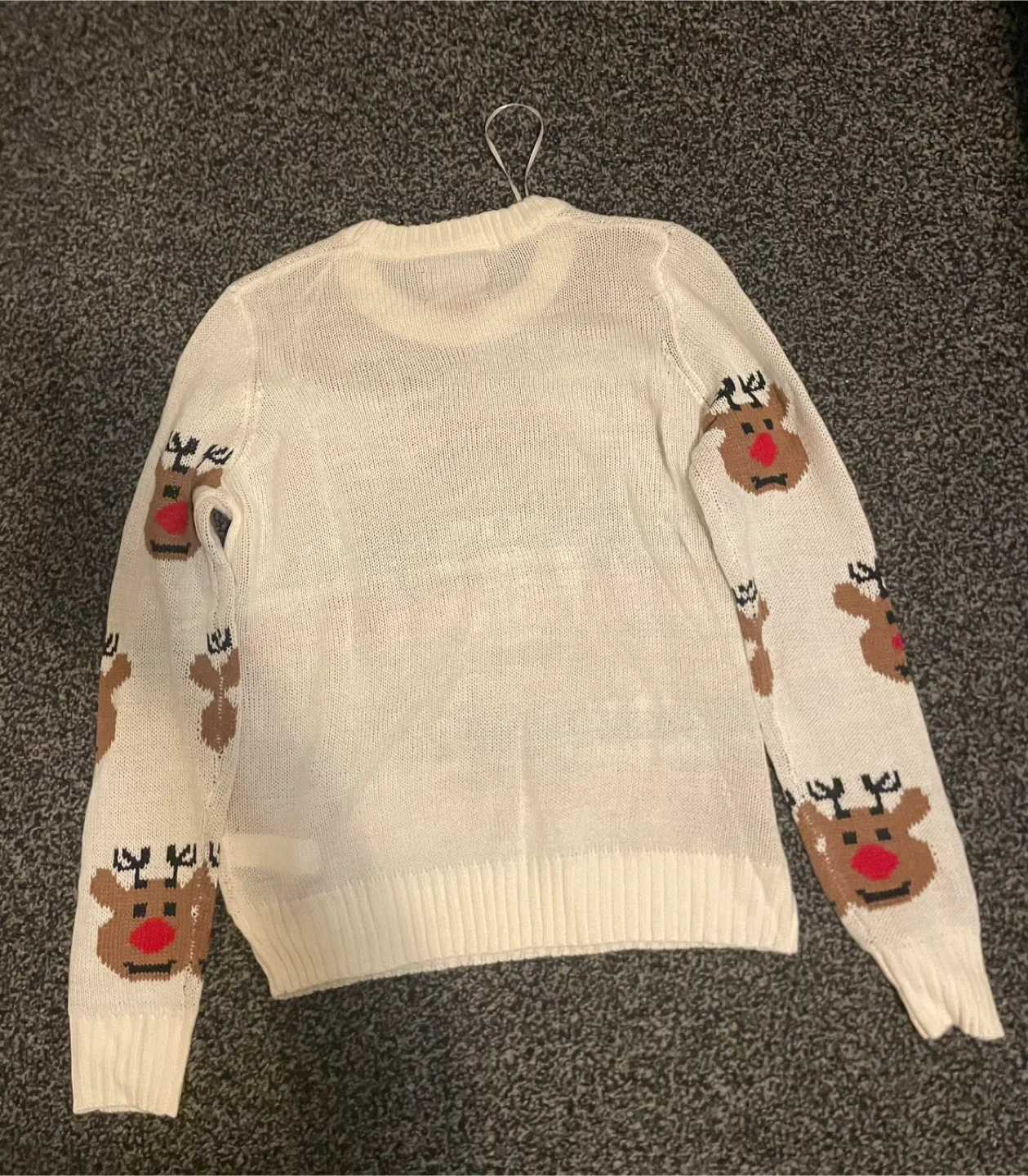 White  Reindeer ugly Christmas Sweater image indicator(5)
