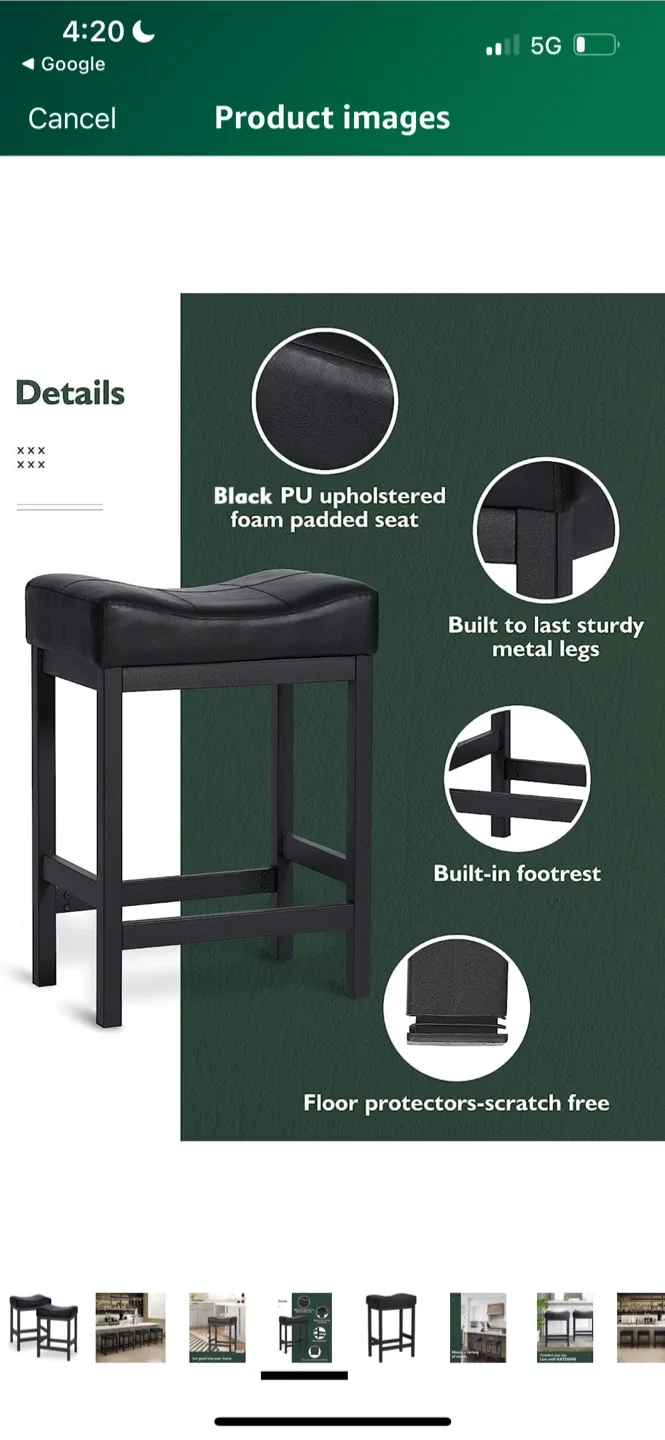 New KATDANS Bar Stools Set of 2,  Stools 24 Inch $49 Each image indicator(3)