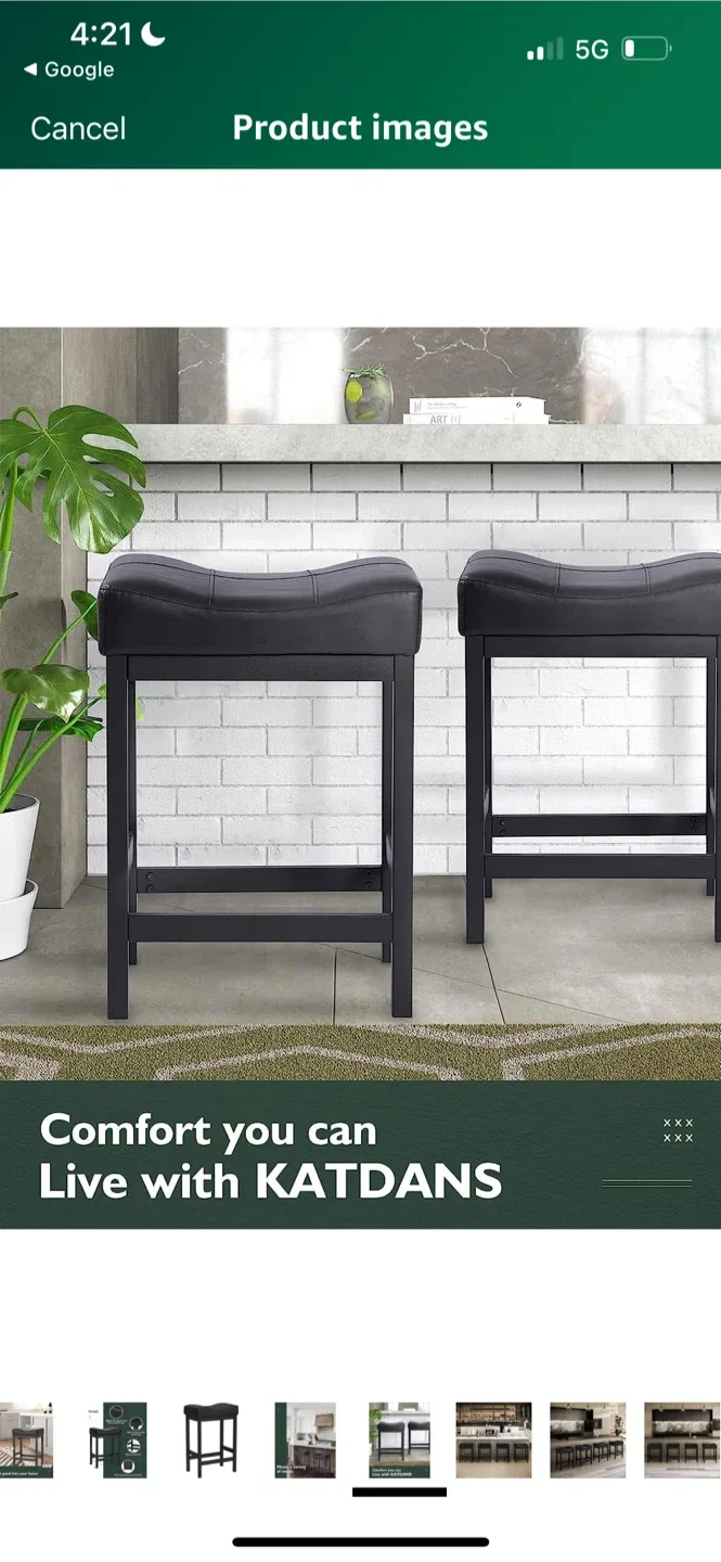 New KATDANS Bar Stools Set of 2,  Stools 24 Inch $49 Each image indicator(6)