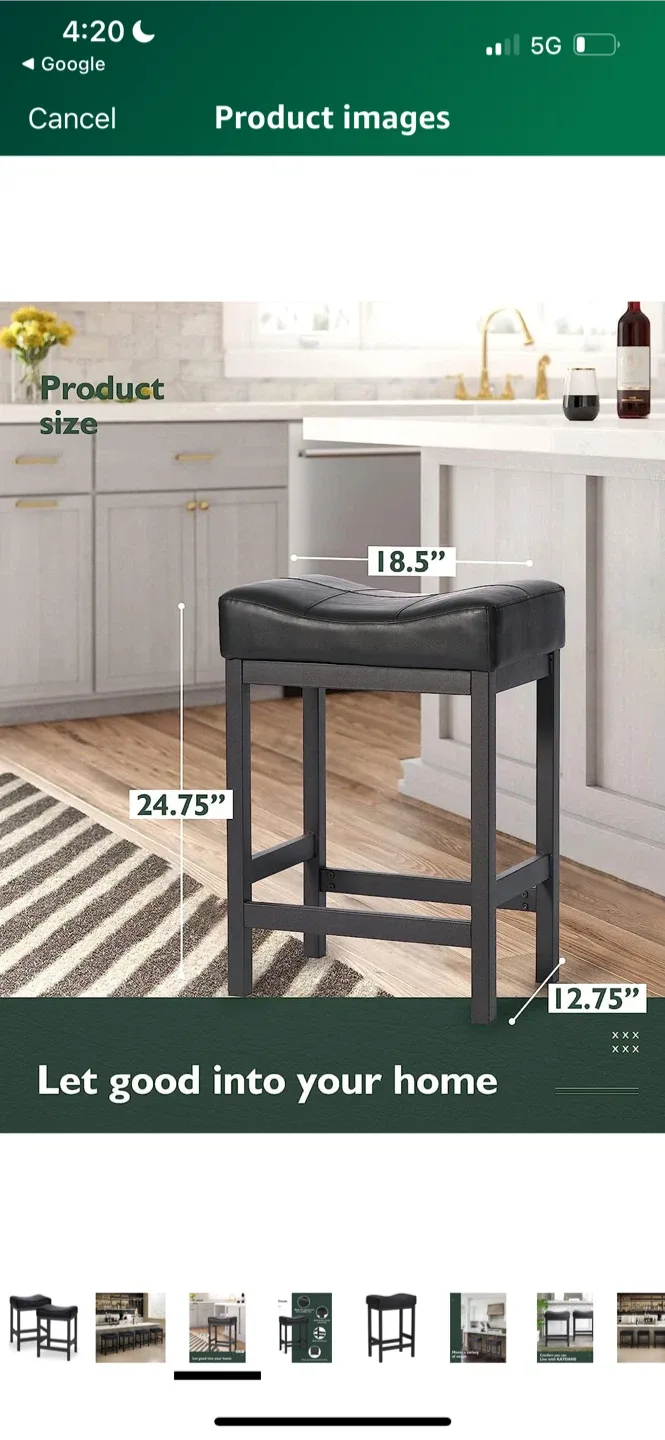 New KATDANS Bar Stools Set of 2,  Stools 24 Inch $49 Each image indicator(2)