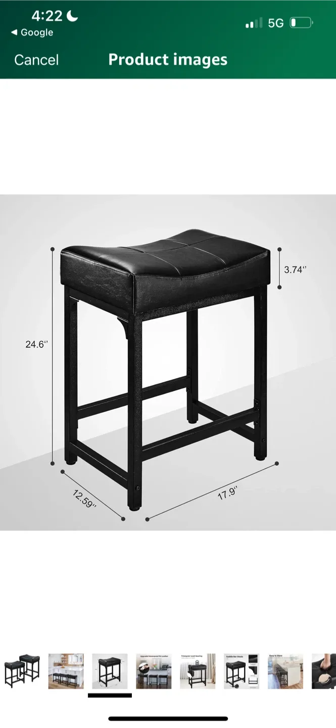 New KATDANS Bar Stools Set of 2,  Stools 24 Inch $49 Each image indicator(7)