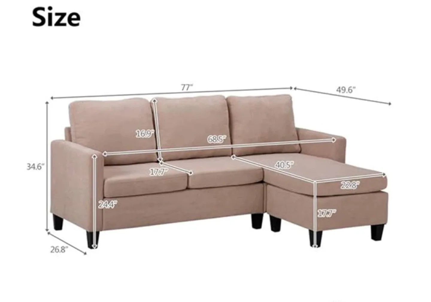 Grey Sectional Sofa with Ottoman image indicator(3)