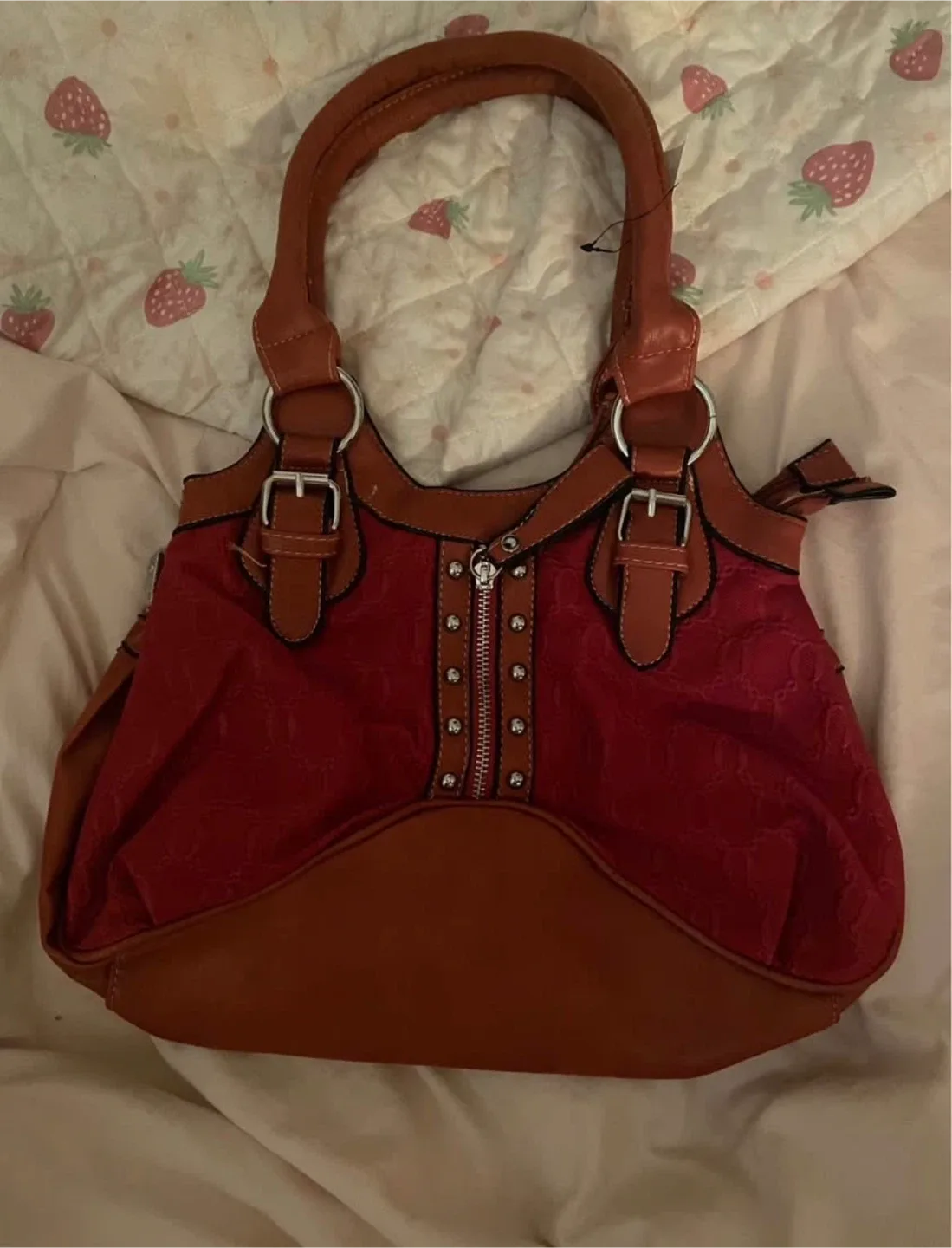 Red & Brown Shoulder Bag
