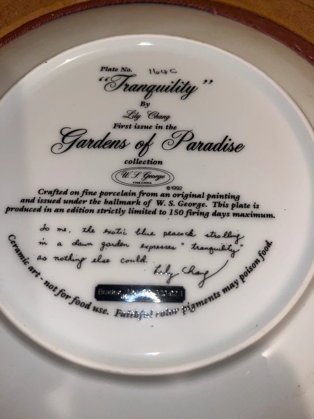 Gardens of Paradise "Tranquility" Plate by Lily Chang - photo 2