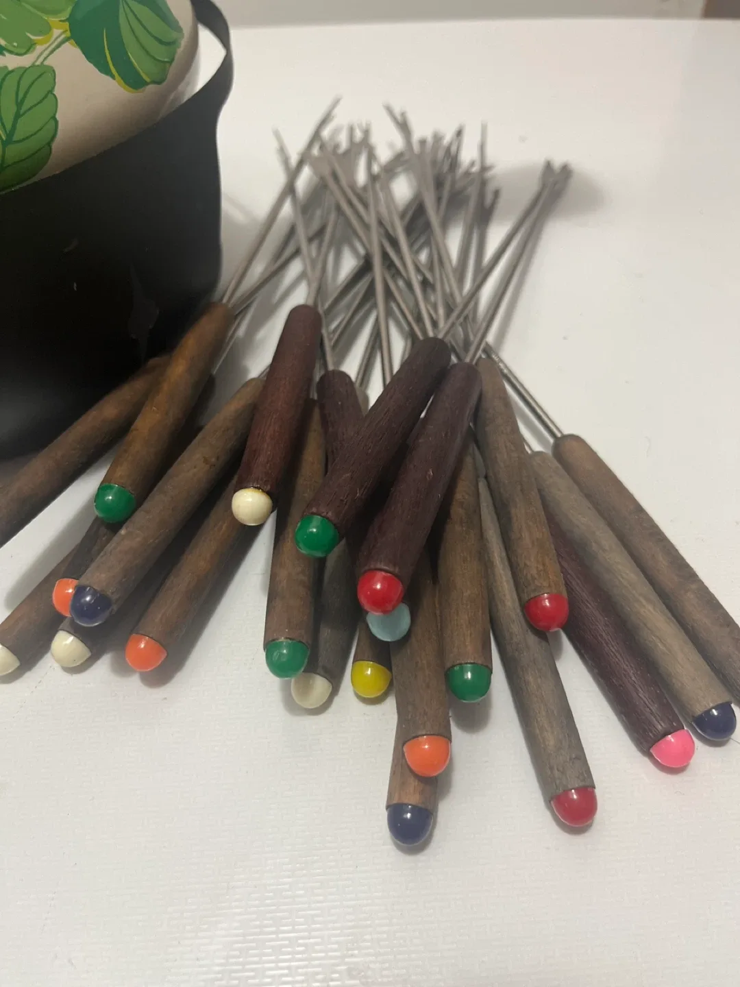 Vintage Fondue Set with Enamel Pot image indicator(4)