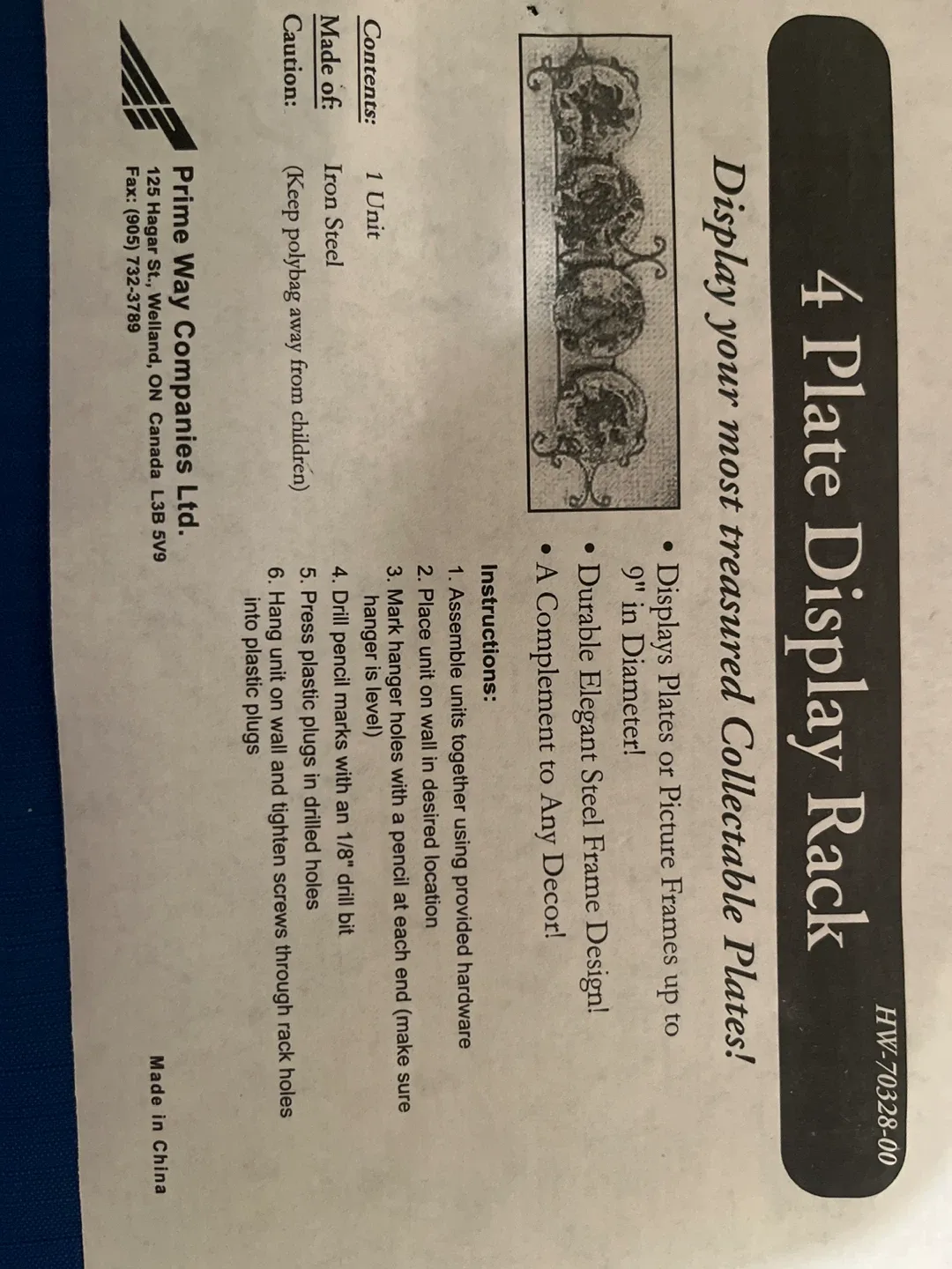 4 Plate Display Rack - Iron Steel image indicator(3)