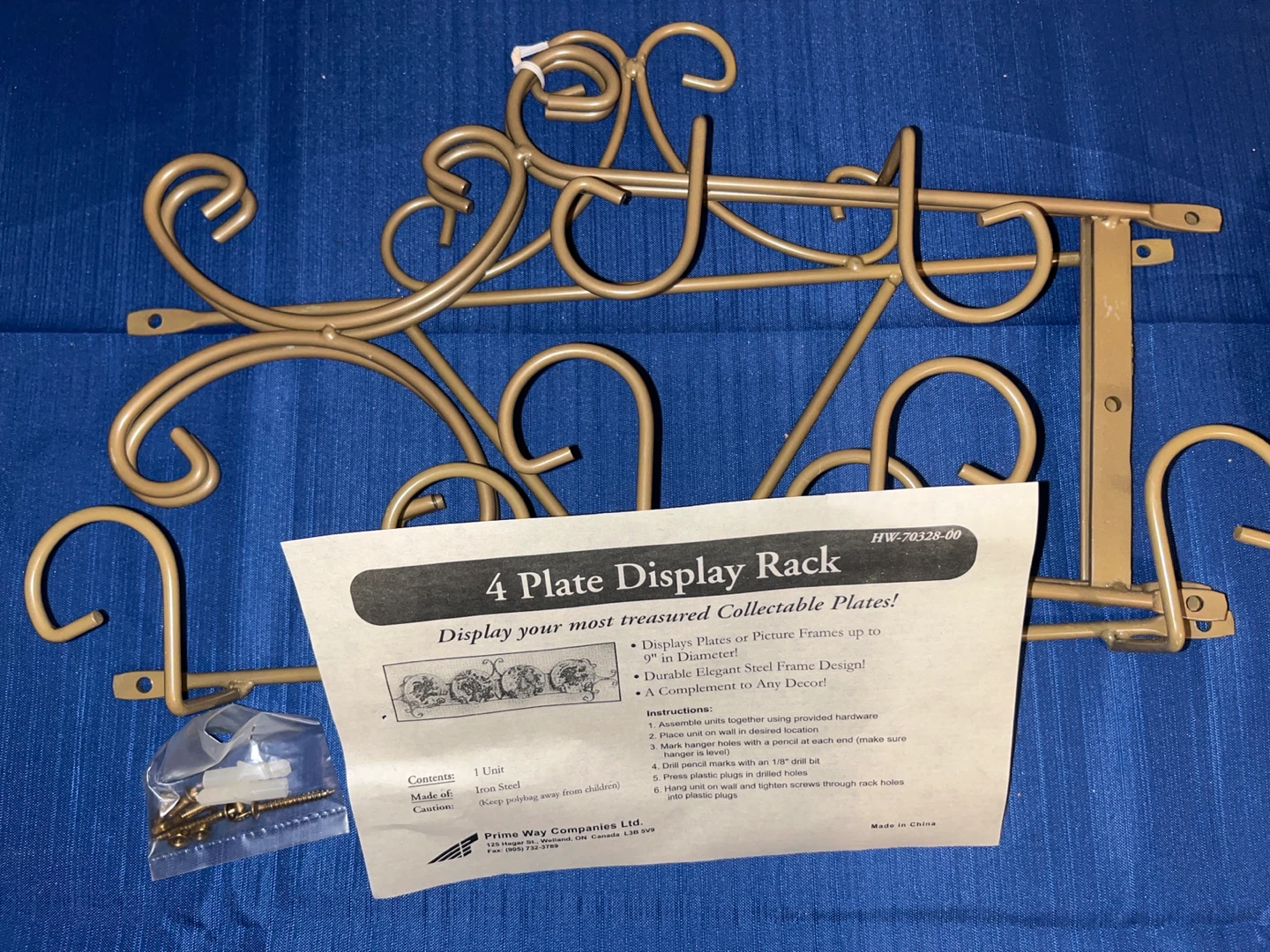 4 Plate Display Rack - Iron Steel