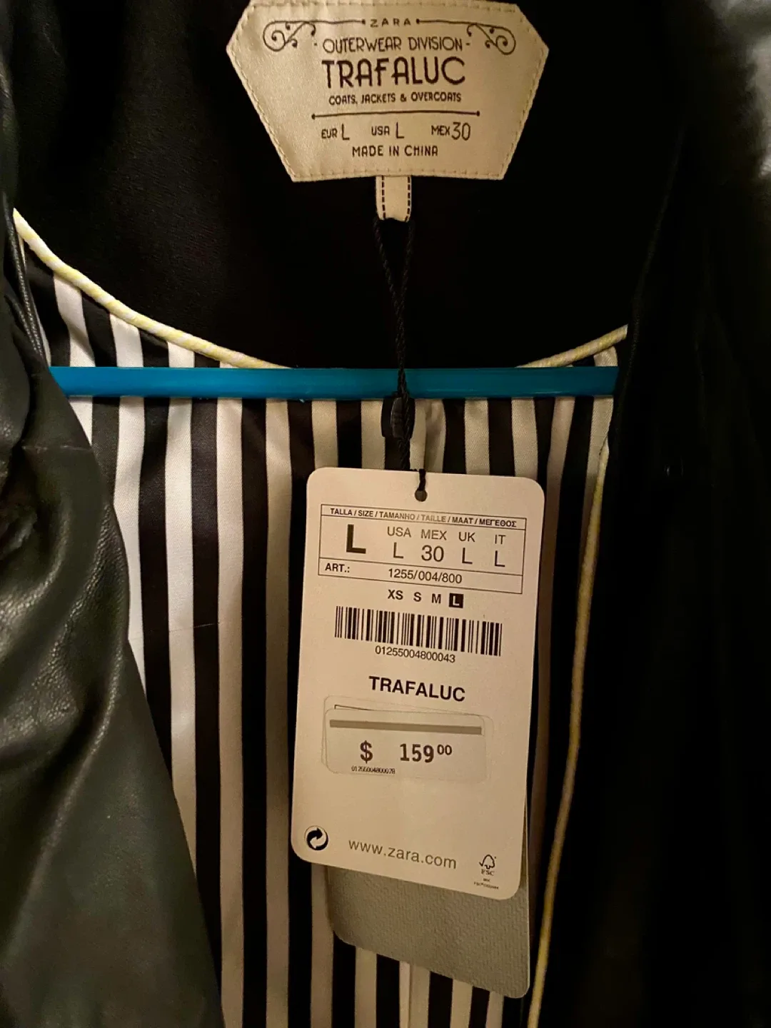 Zara Trafaluc Coat Jacket NEW! Size Large image indicator(4)