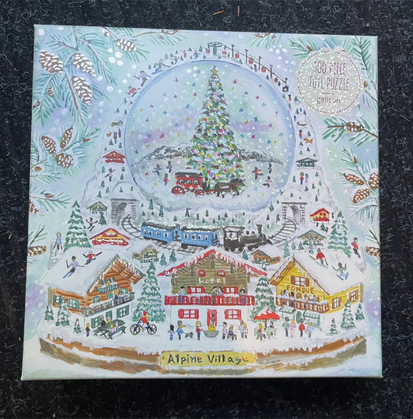 Galison Alpine Village Snow Globe 500-Piece Puzzle image indicator(3)