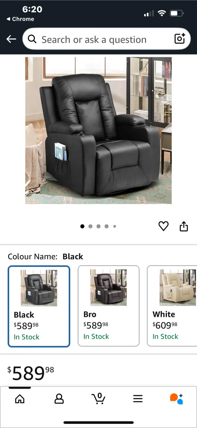 **NEW** Black Leather Power Lift Massage Recliner image indicator(5)