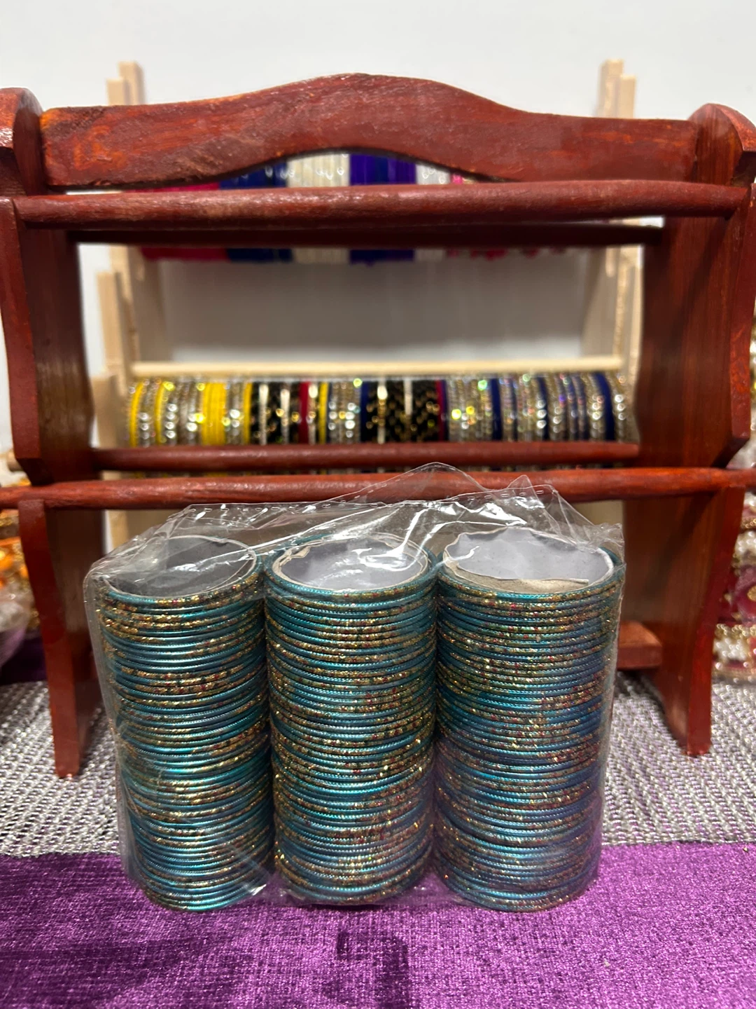 Bangles - Teal & Gold (newborn to 12 M )size