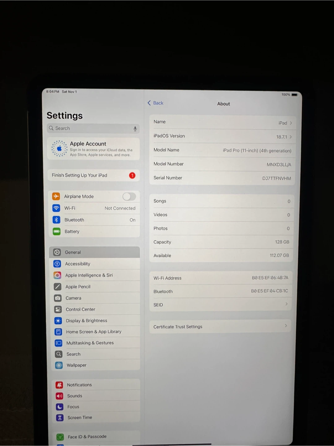iPad Pro 11in 4th Gen M2