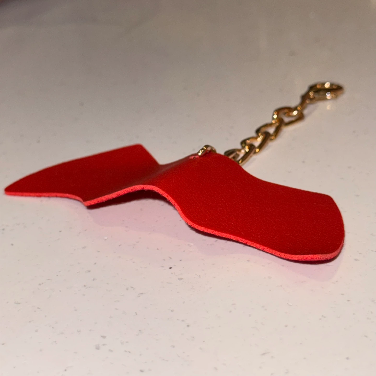 NEW Red Bat Bag Charm With Gold Chain - photo 4
