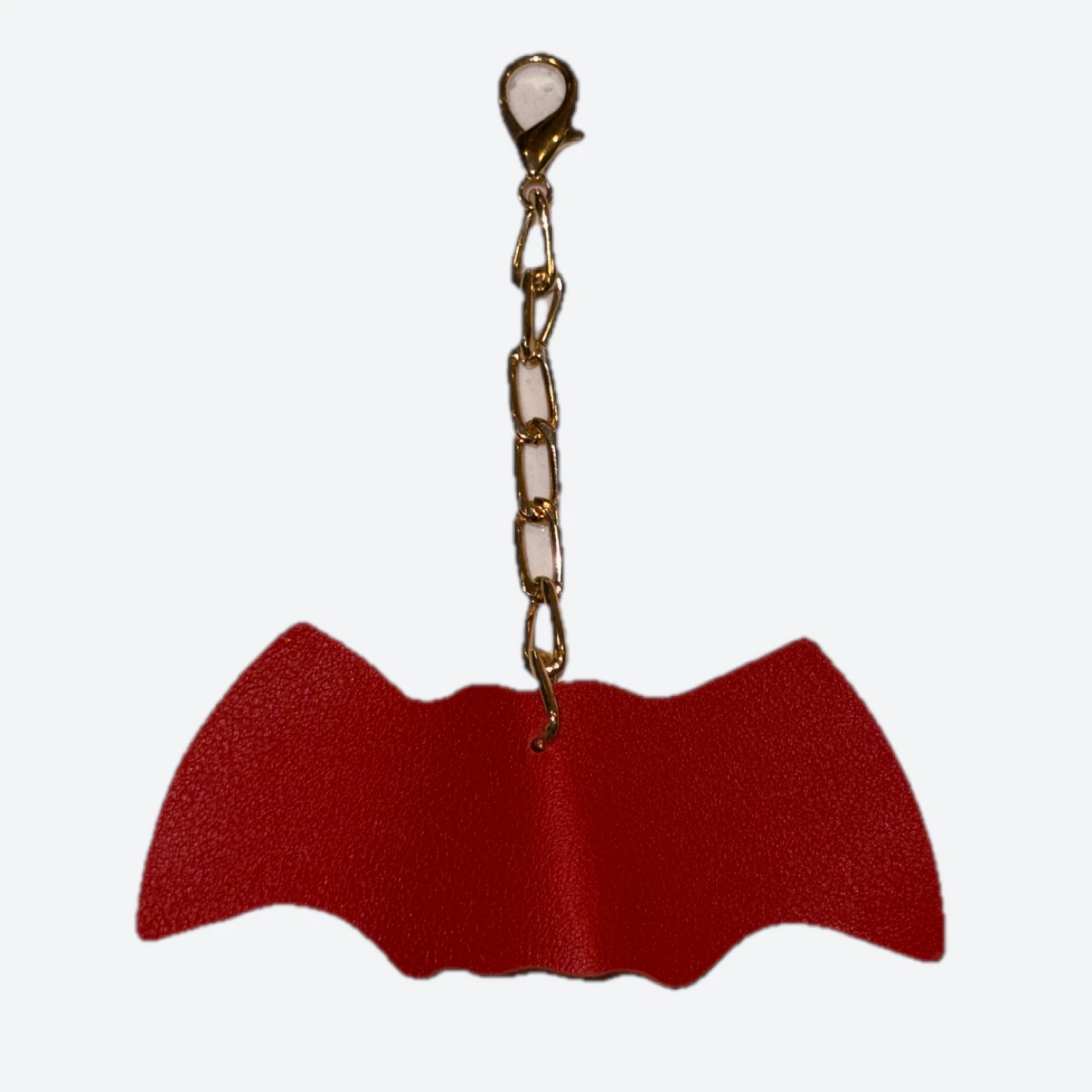 NEW Red Bat Bag Charm With Gold Chain