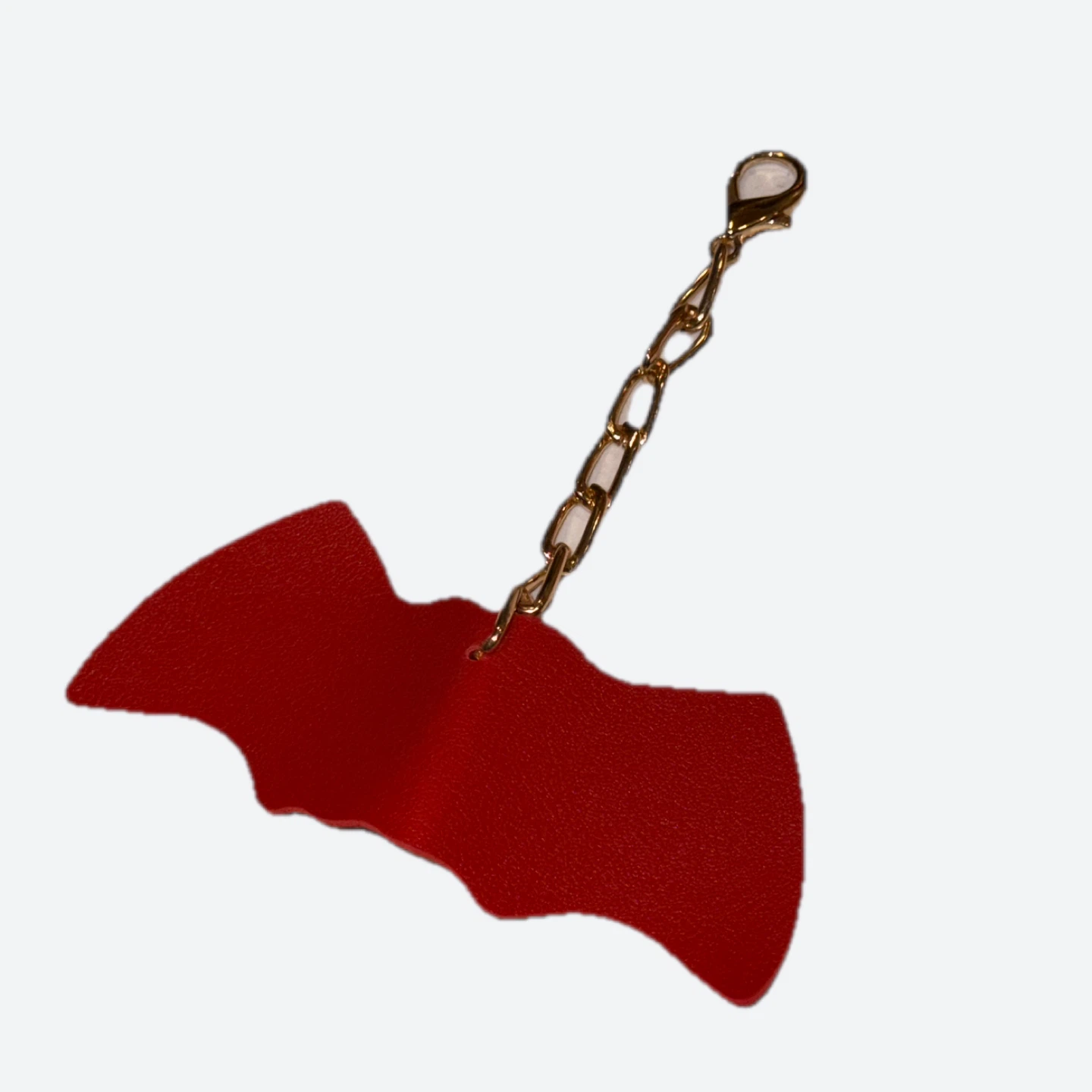 NEW Red Bat Bag Charm With Gold Chain - photo 2