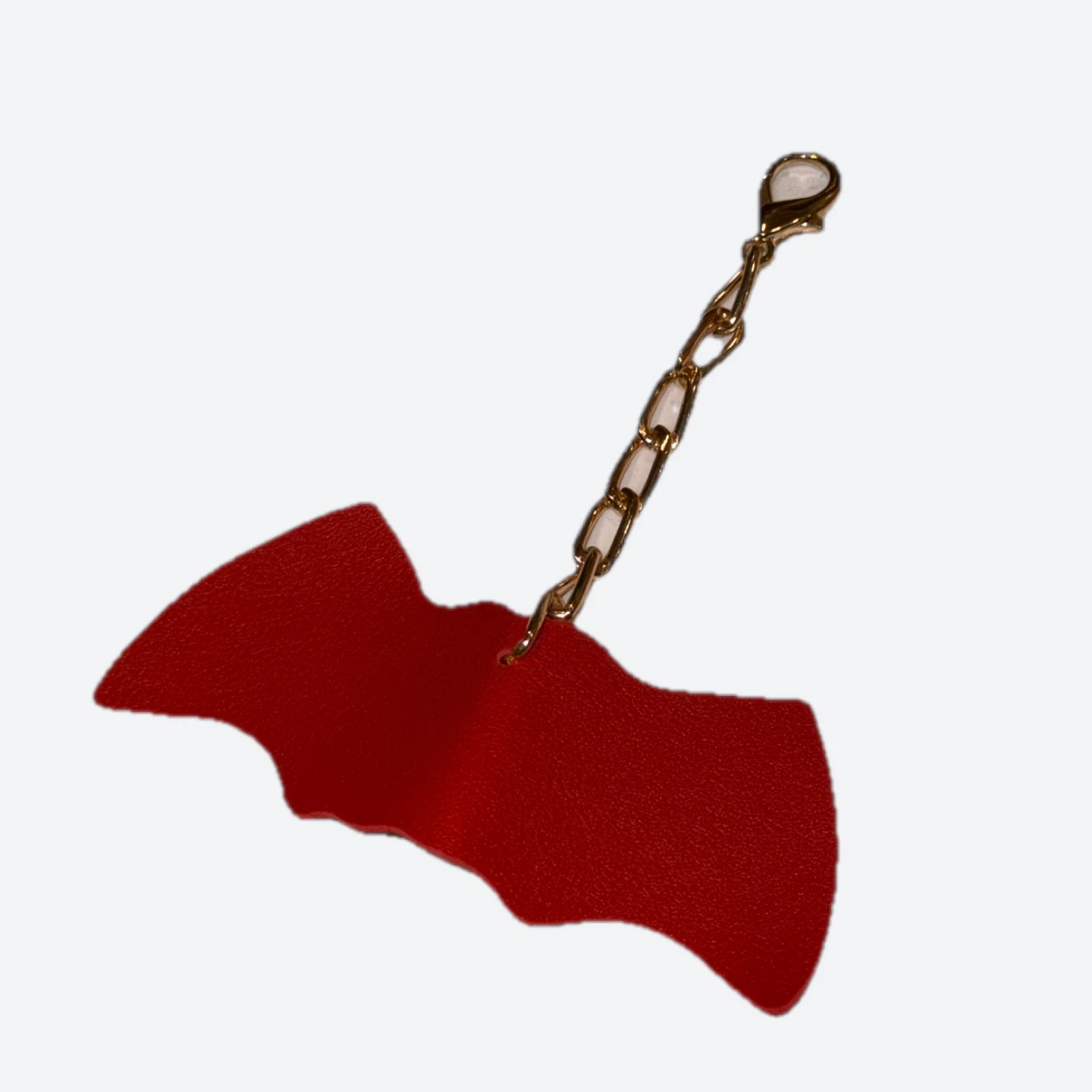NEW Red Bat Bag Charm With Gold Chain - photo 3