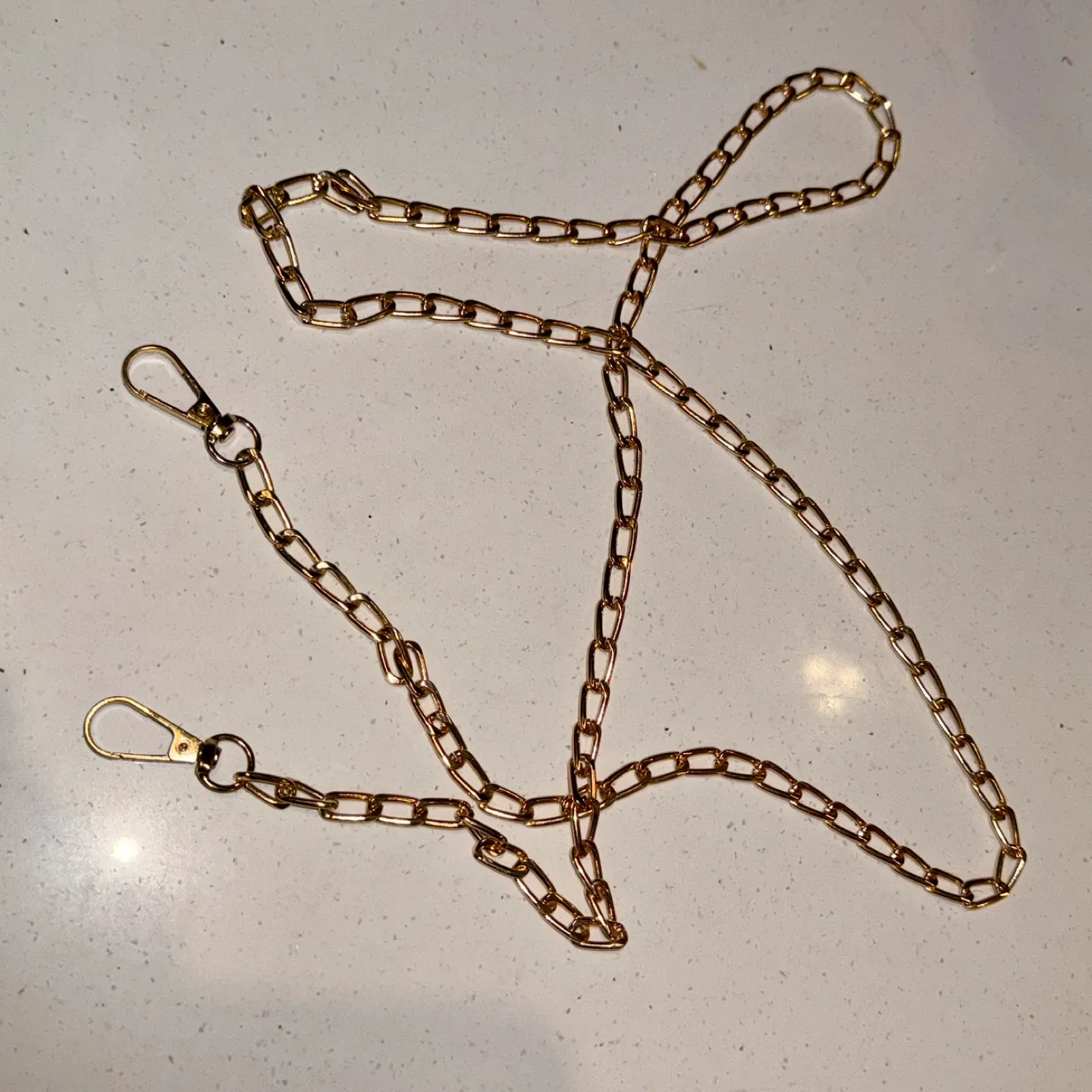 NEW 4’ Gold Tone Chain Purse Strap image indicator(10)