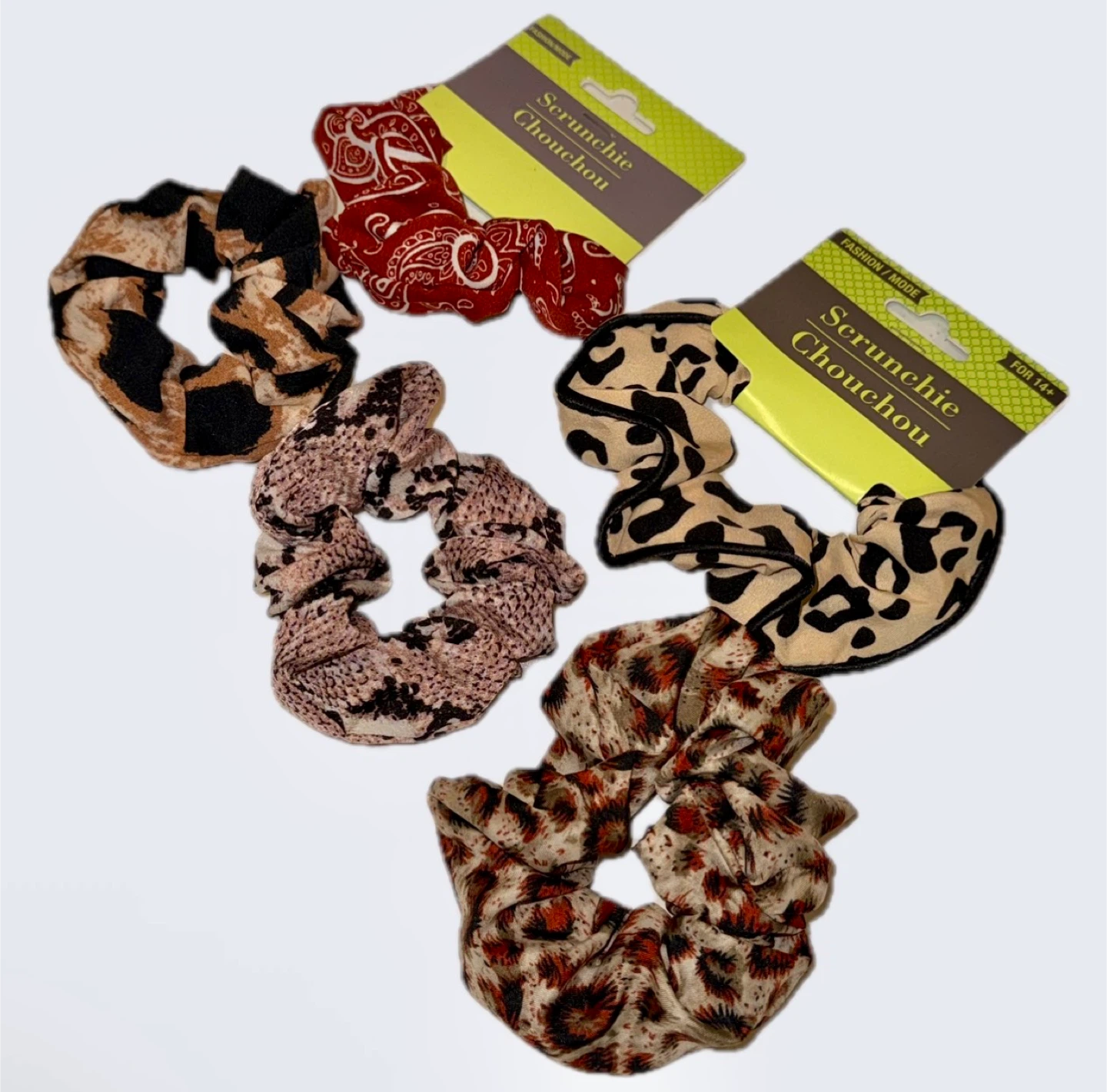 NEW! Hair Scrunchie Bundle - Animal Prints & Paisley Patterns