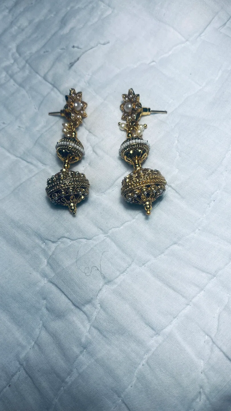 Necklace and Earrings Set - Gold & Green image indicator(2)