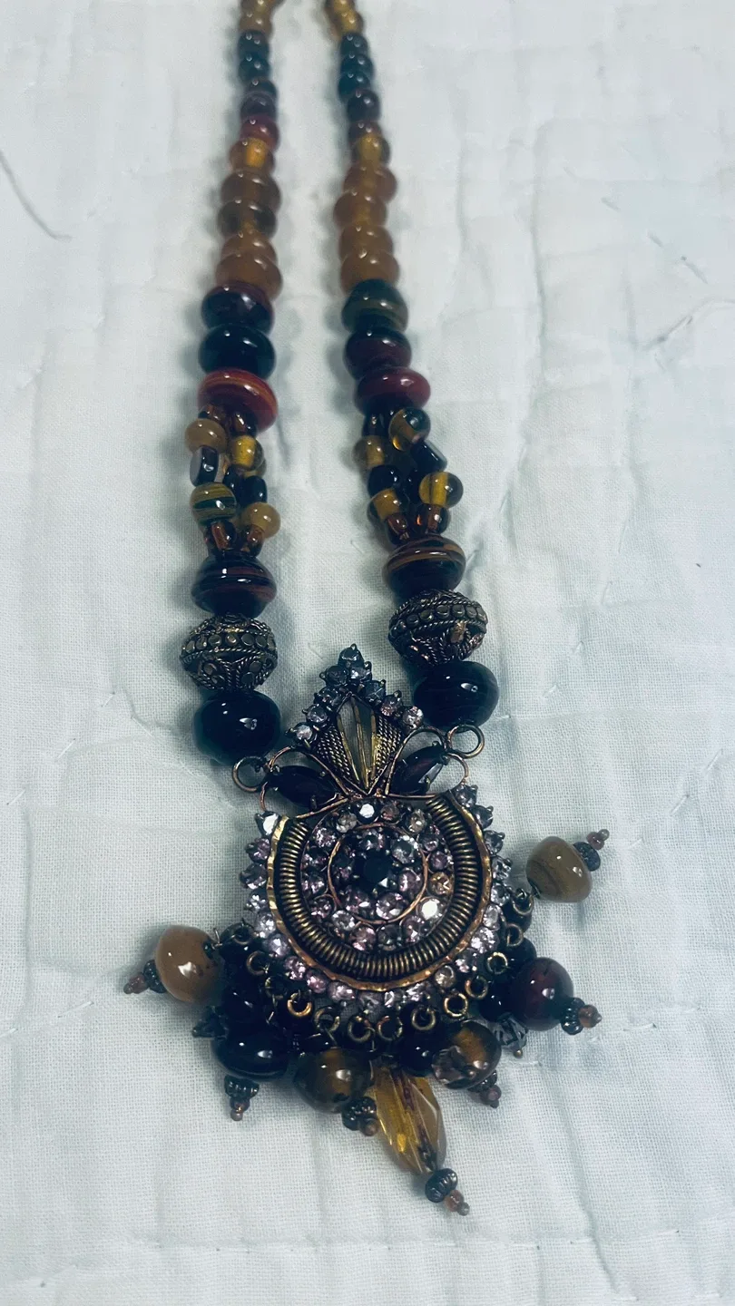 Necklace and Earrings Set - Gold & Green image indicator(10)