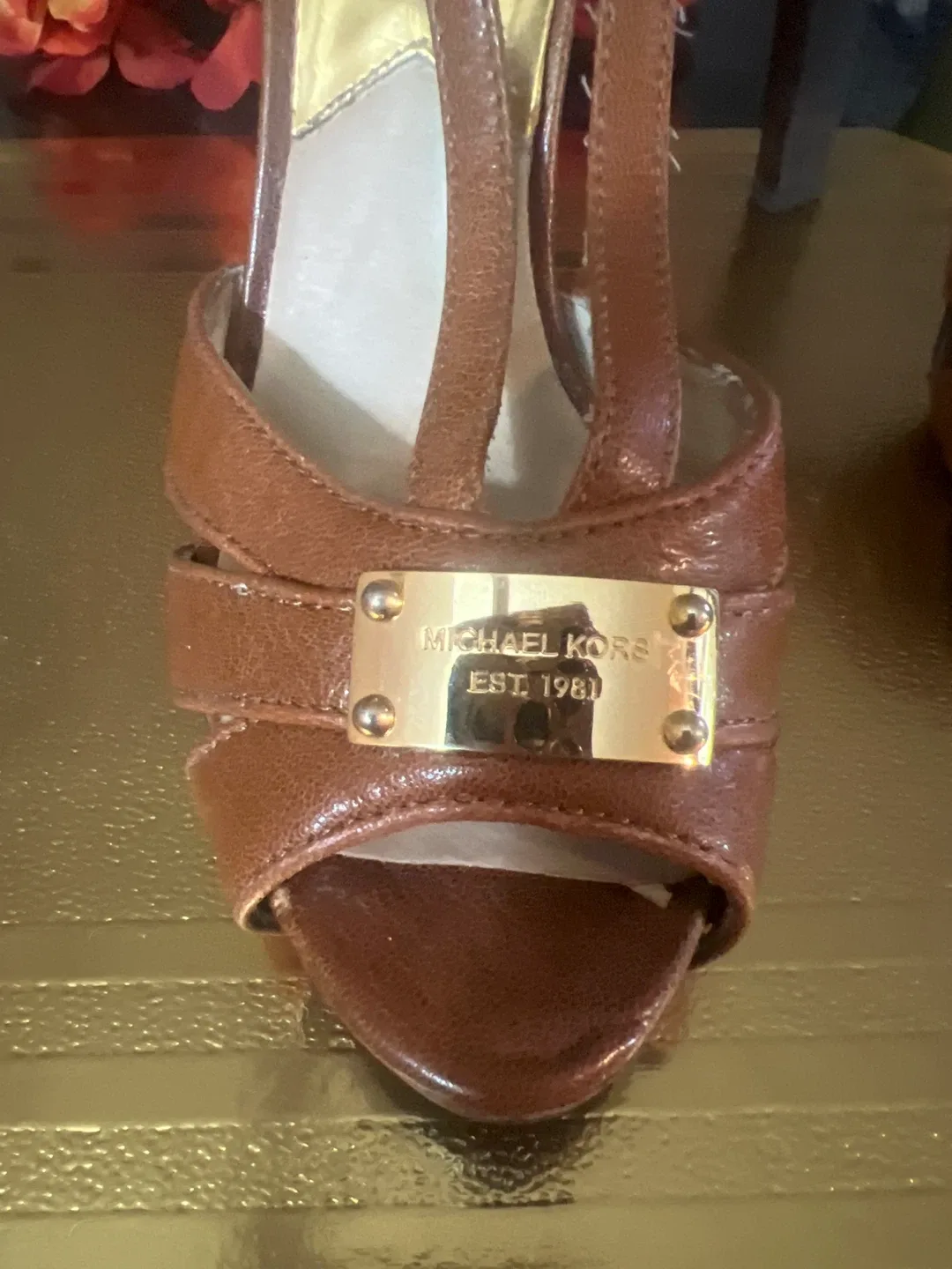 Michael Kors Brown Leather Heels thumbnail