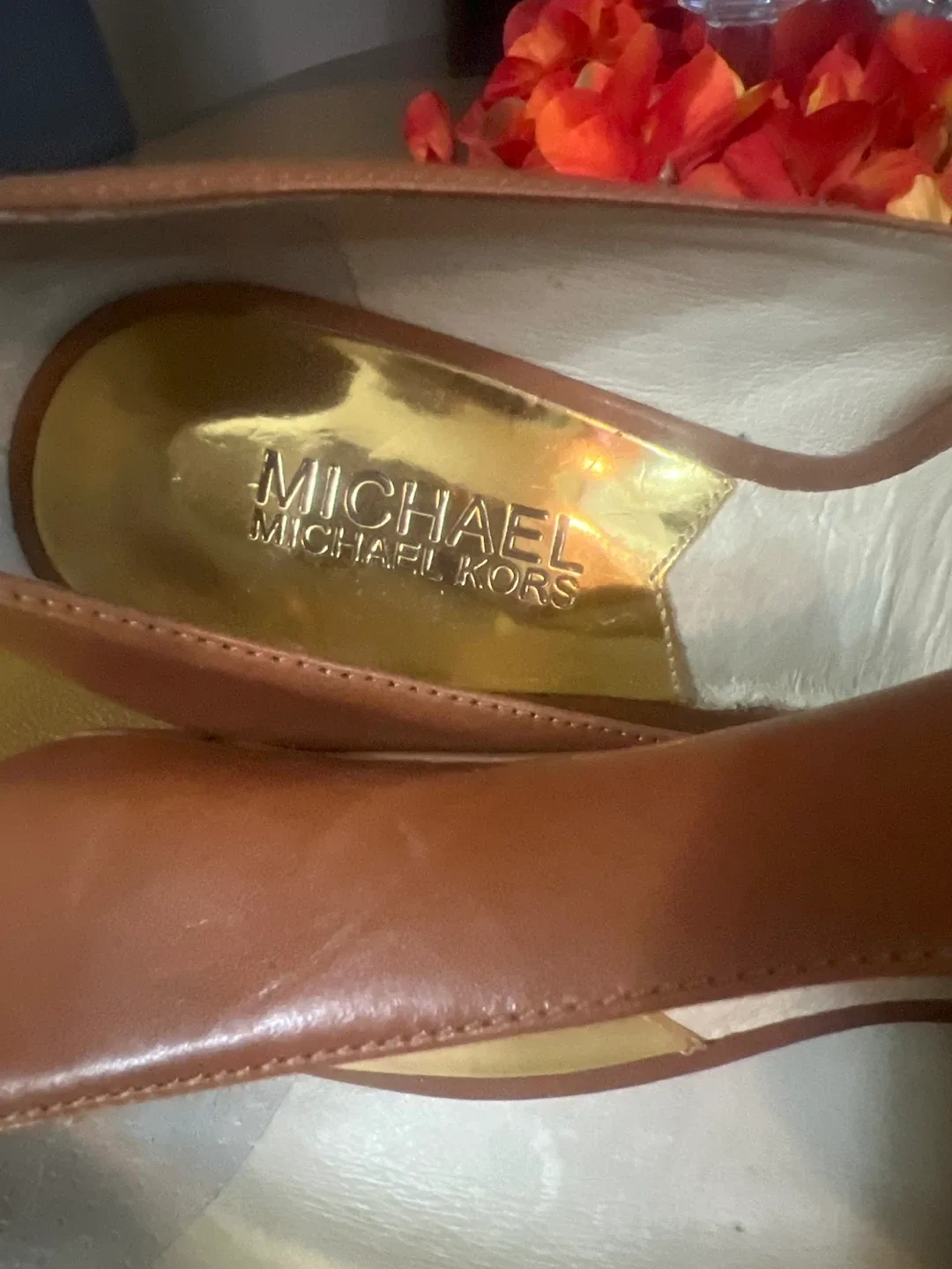 Michael Kors Brown Leather Heels image indicator(2)