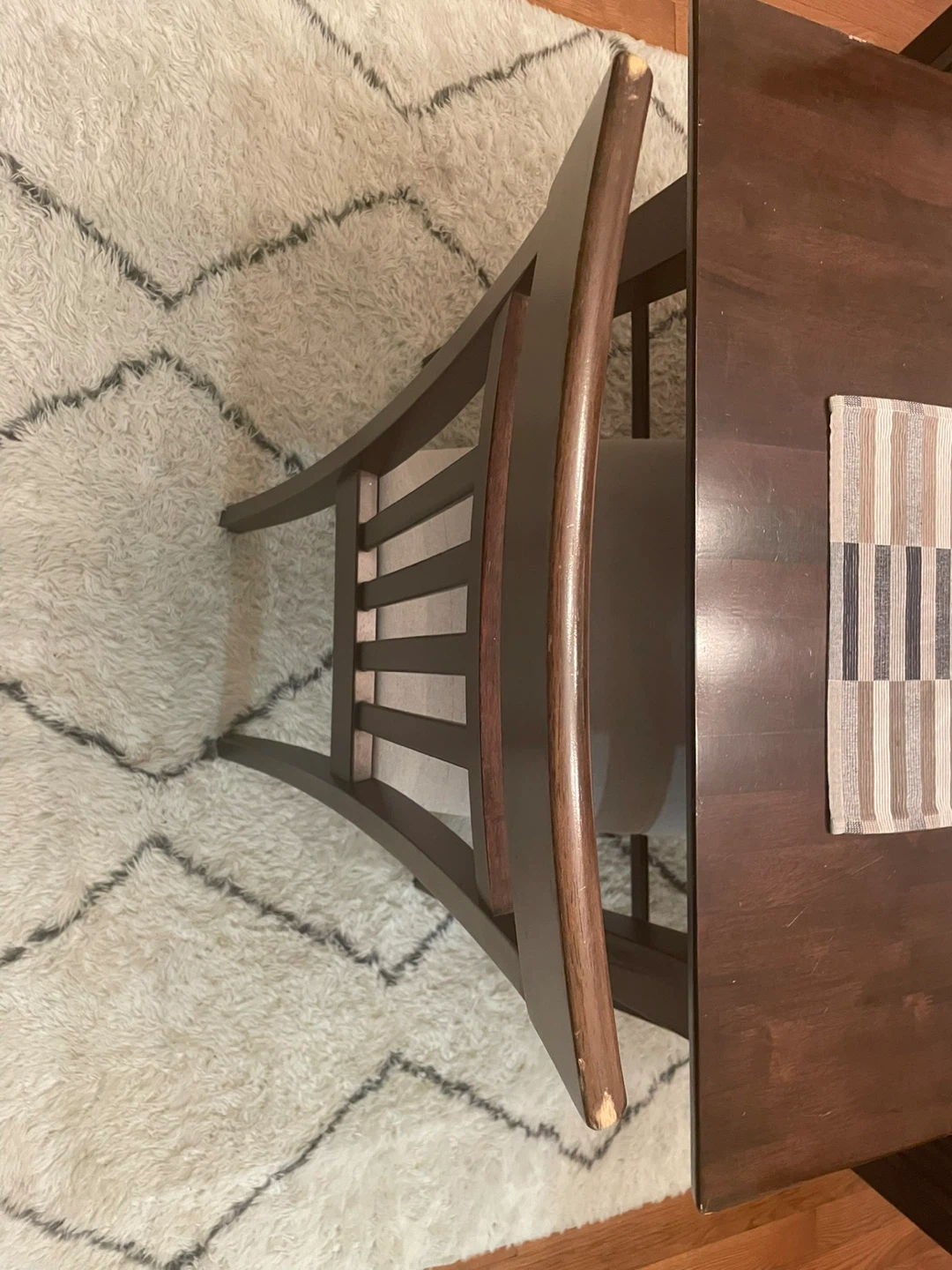 Dark Brown Dining Table with 6 Chairs - photo 2