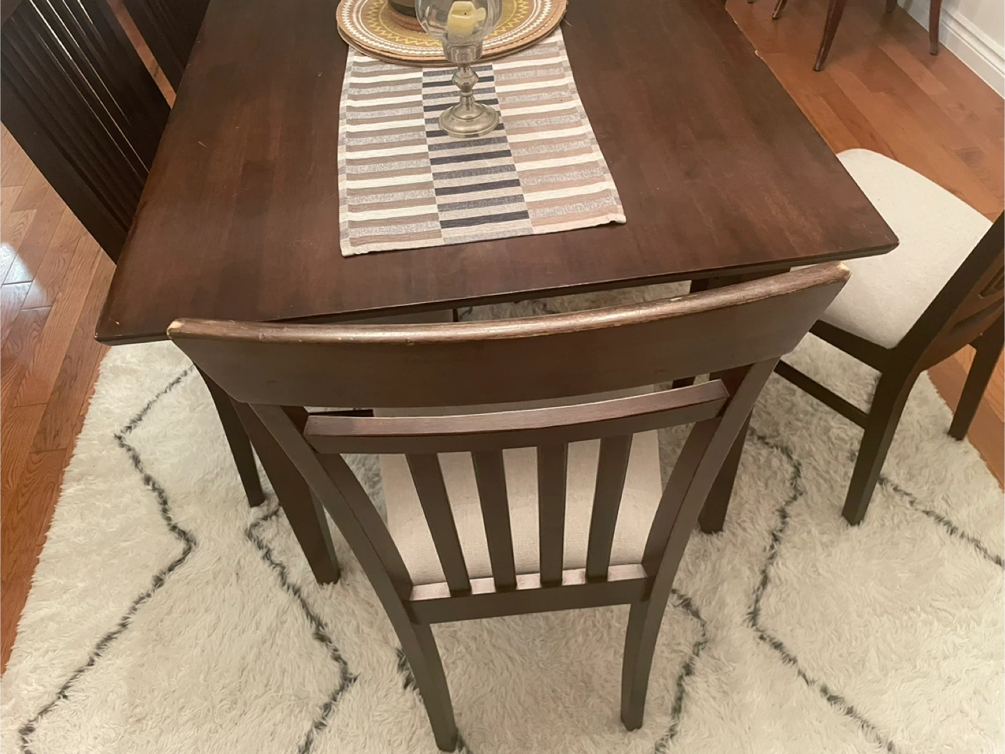 Dark Brown Dining Table with 6 Chairs - photo 4