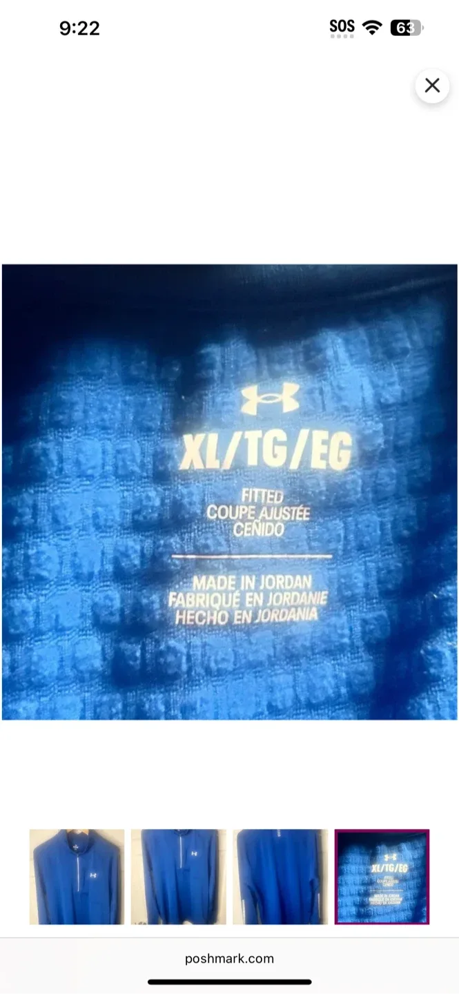 Under Armour Blue Tech Lightweight Zip-Up Jacket US XL image indicator(4)