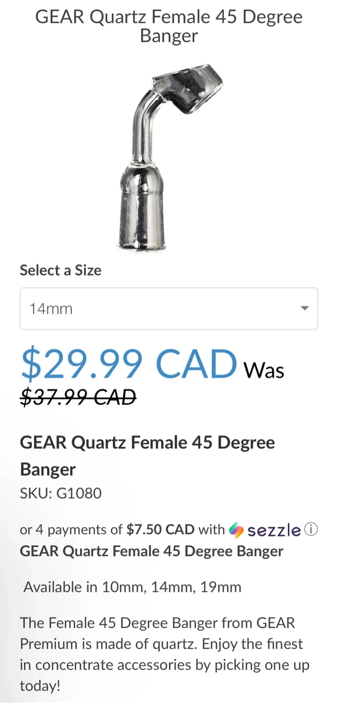 GEAR Quartz Nail Domeless Banger 14mm Female 45-degree G1080 image indicator(8)