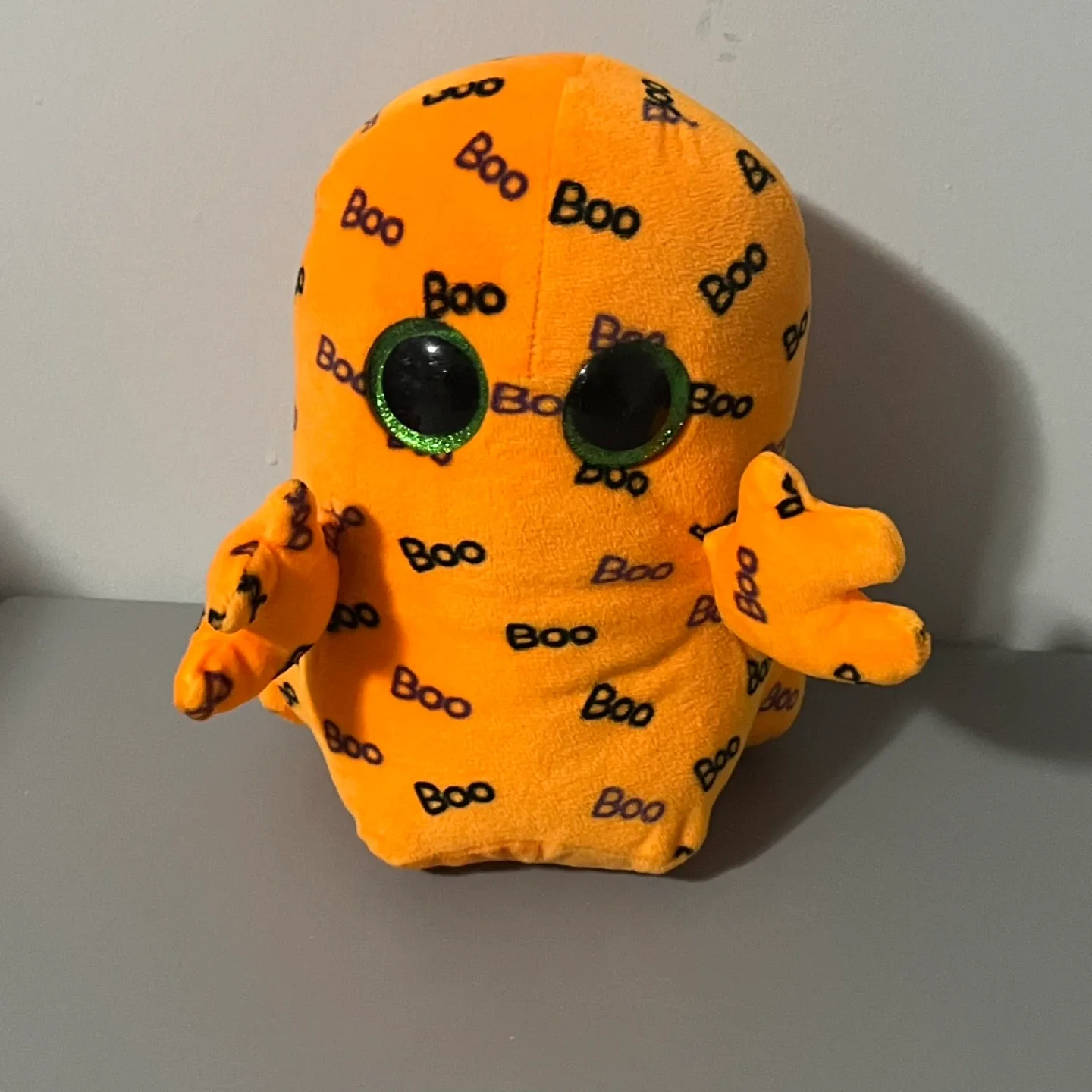 TY Orange 'Boo' Halloween Plush Toy 2016