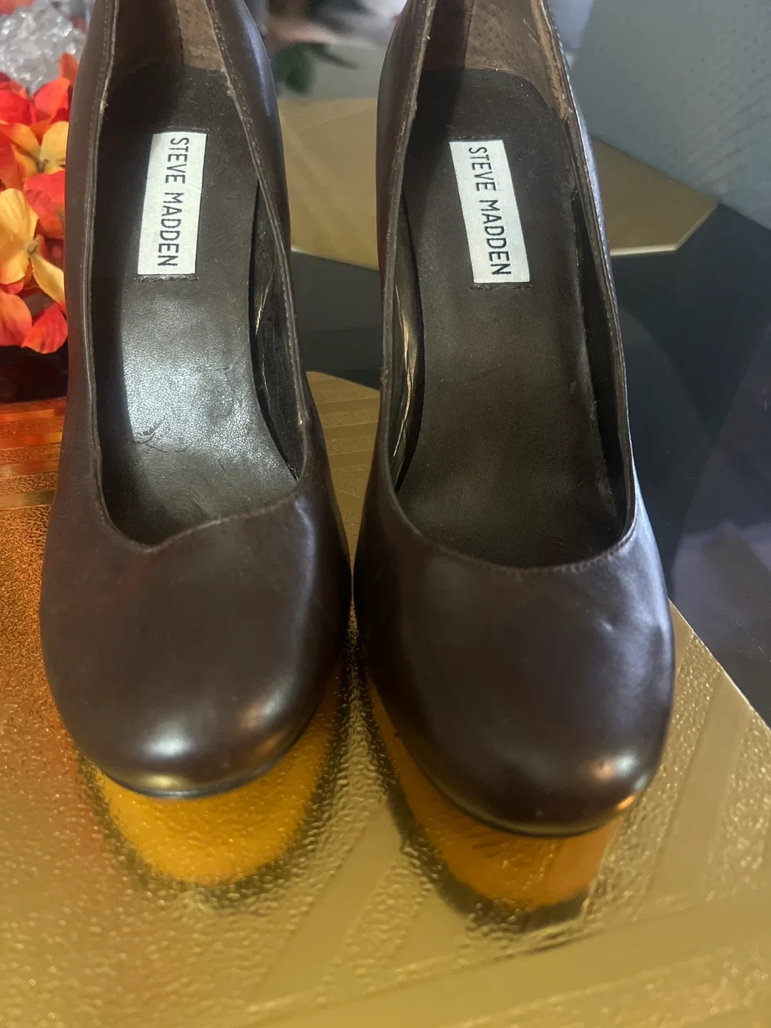 Steve Madden Brown Leather Heels image indicator(2)