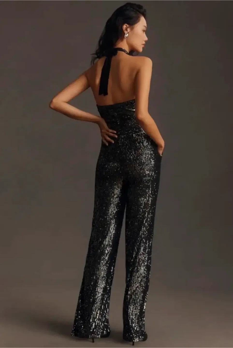 Anthropologie Sequin Halter Jumpsuit image indicator(2)