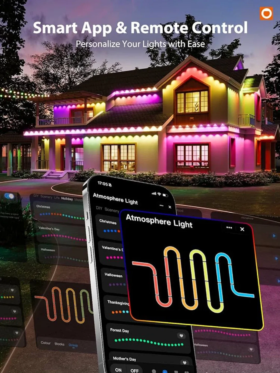 Addlon Permanent Outdoor Lights, 200 ft, New in Box image indicator(4)