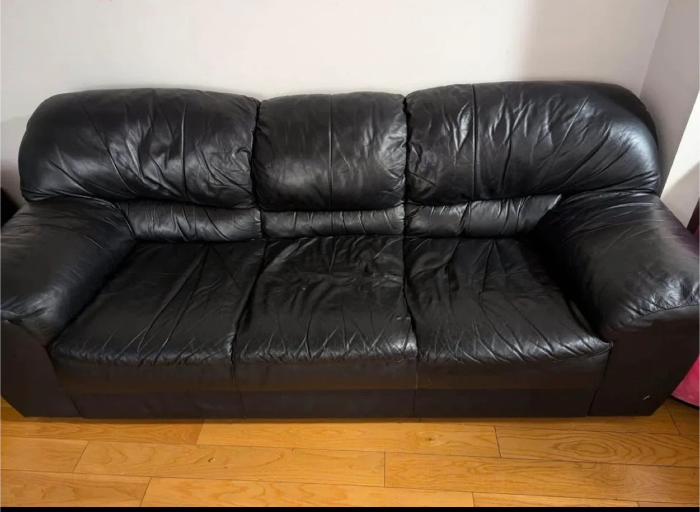 Black Leather Sofa Set image indicator(3)
