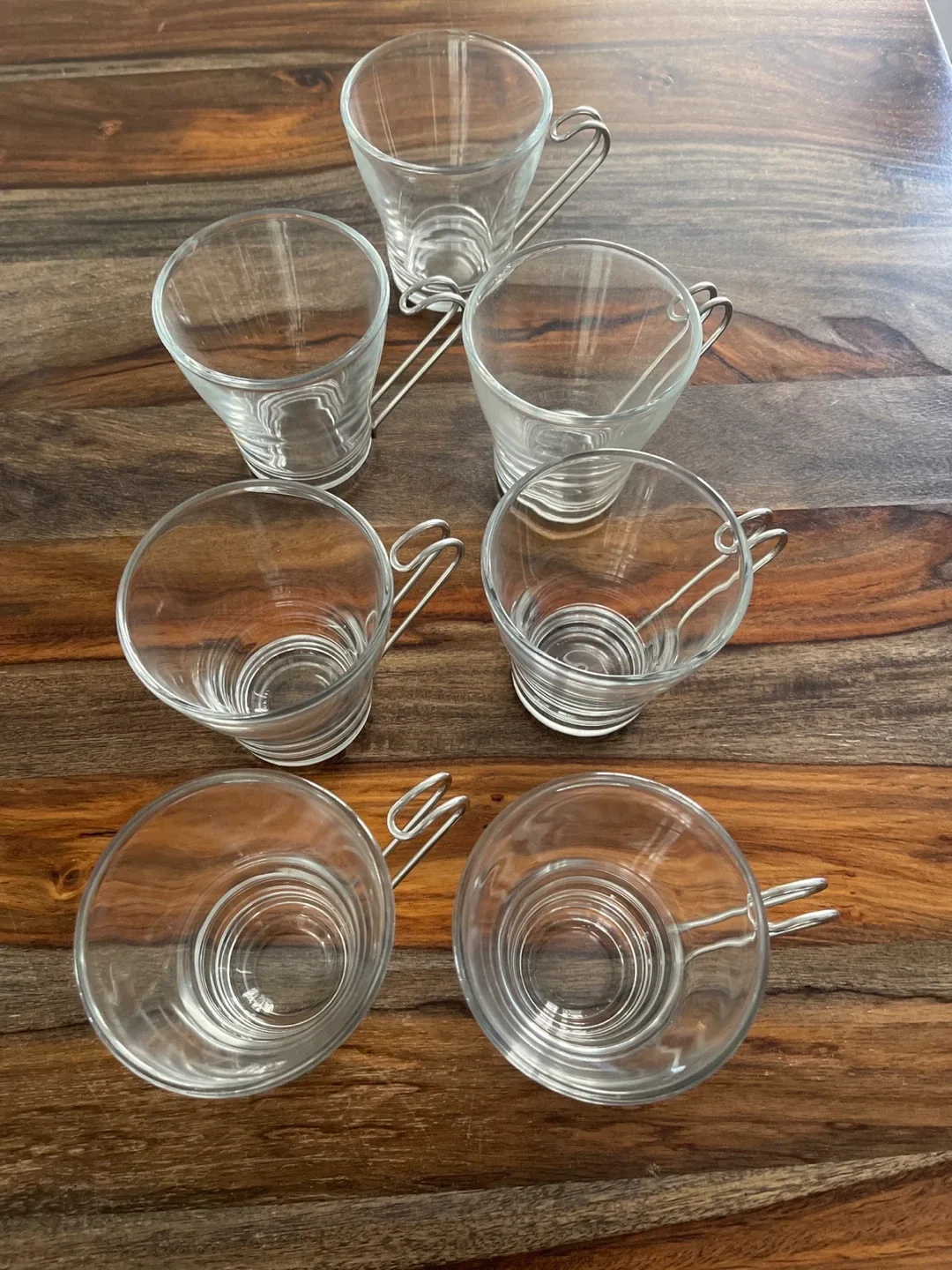 Set of 7 Glass coffee /tea Cups with Metal Holders image indicator(2)