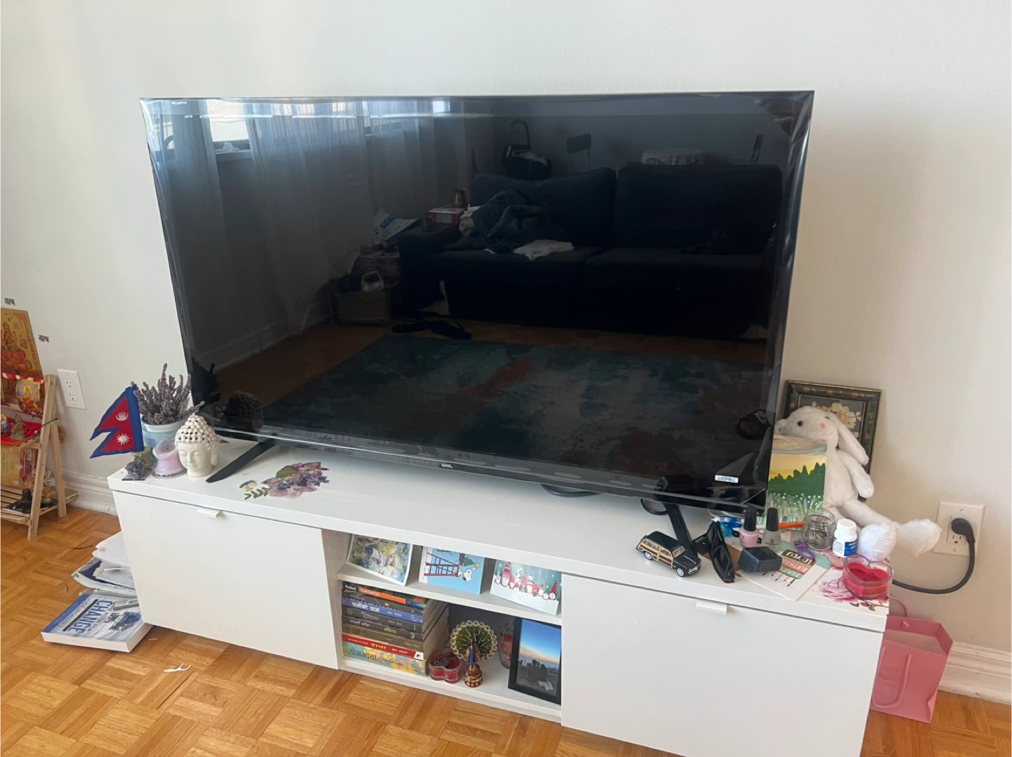 White Ikea TV Stand with Drawers